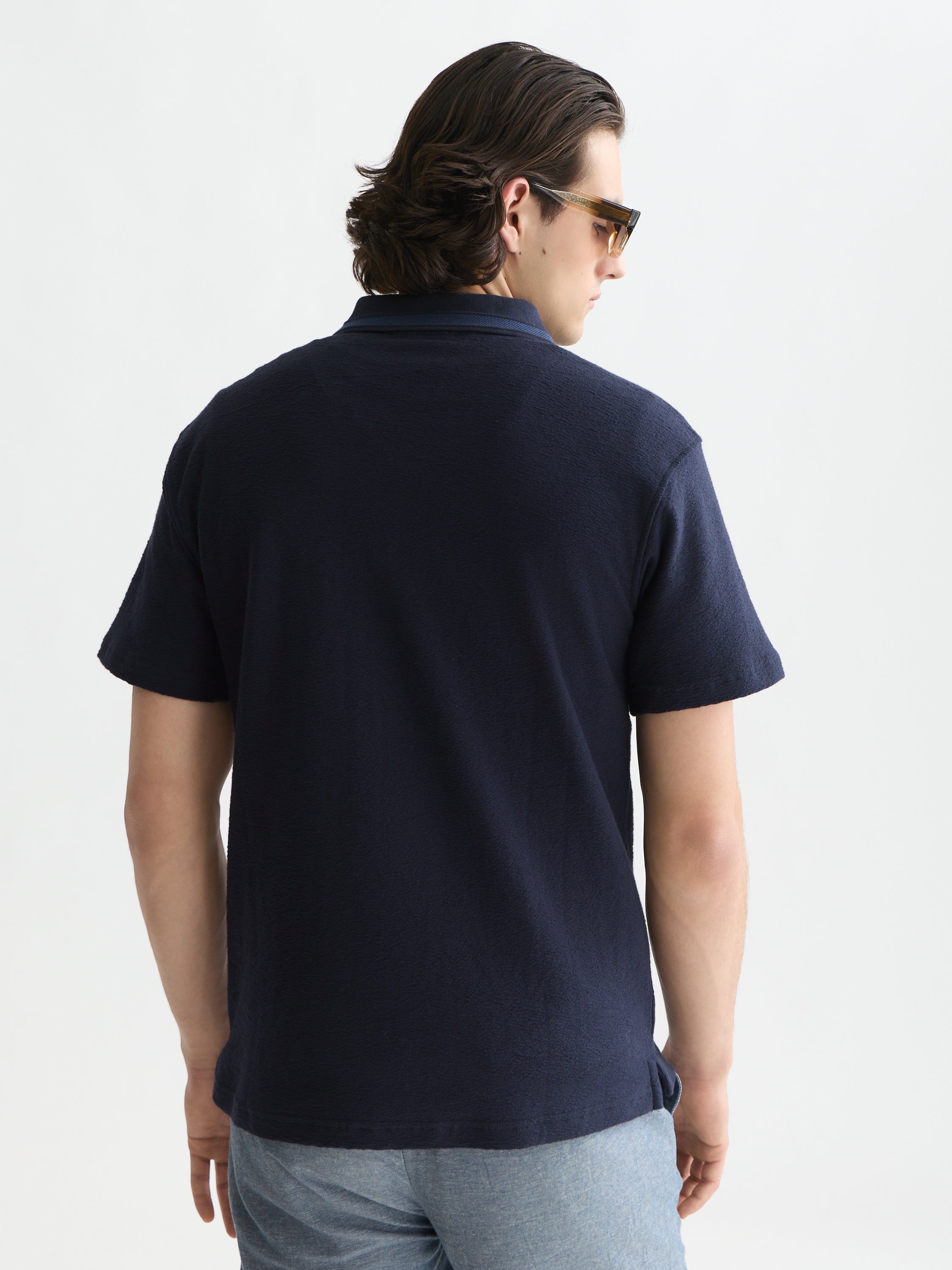 Structured Relaxed Fit Polo - Sky Captain