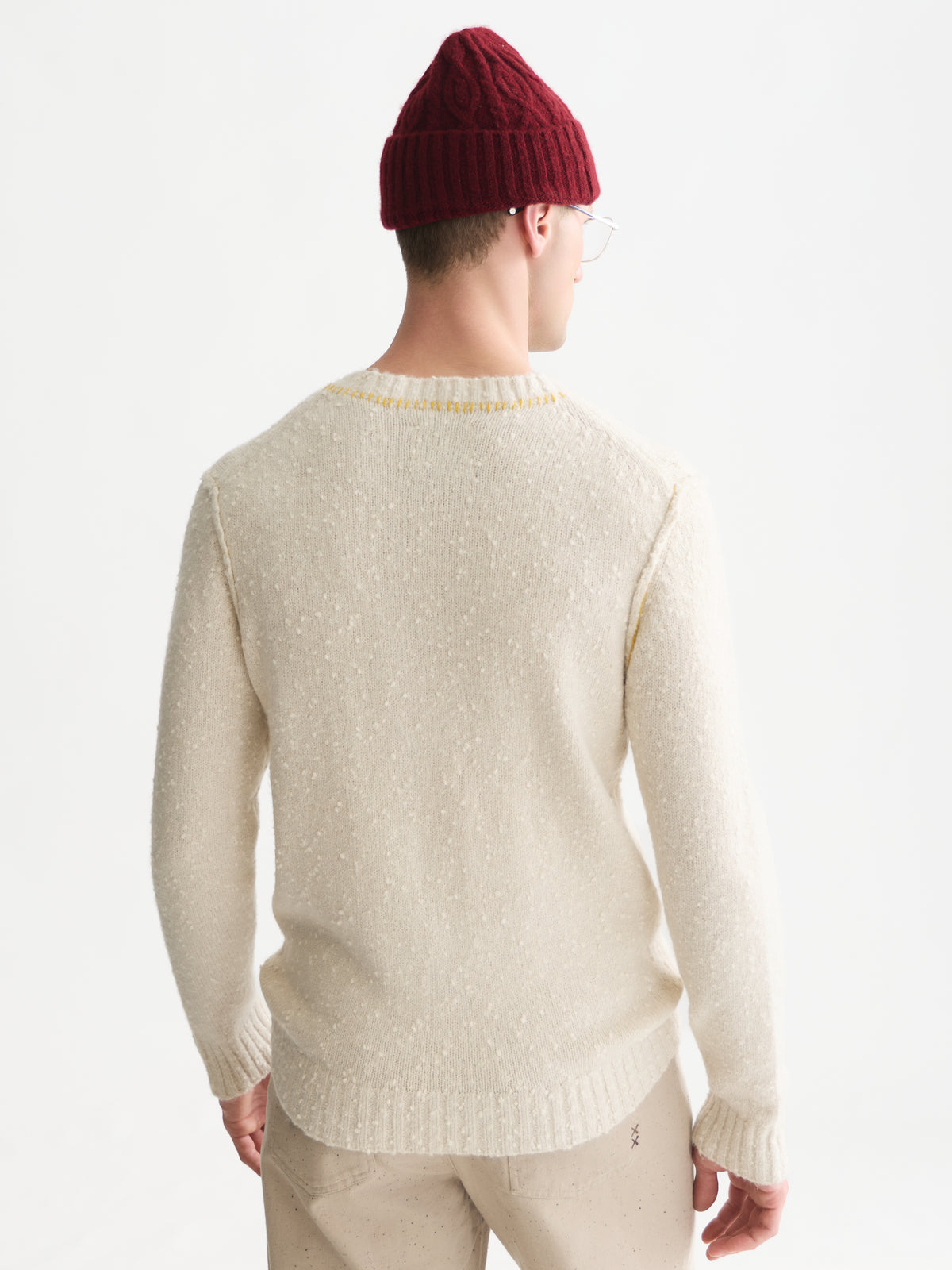 Bouclã‰ Melange Wool-Alpaca-Blend Regular-Fit Pullover - Eggnog Melange-2