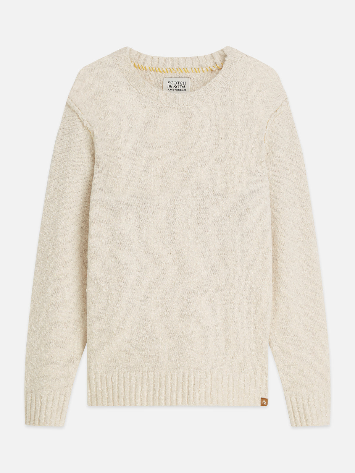 Bouclã‰ Melange Wool-Alpaca-Blend Regular-Fit Pullover - Eggnog Melange