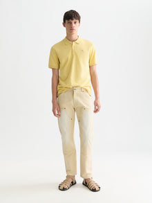 Seasonal Core Pique Chest Logo Polo - Raffia