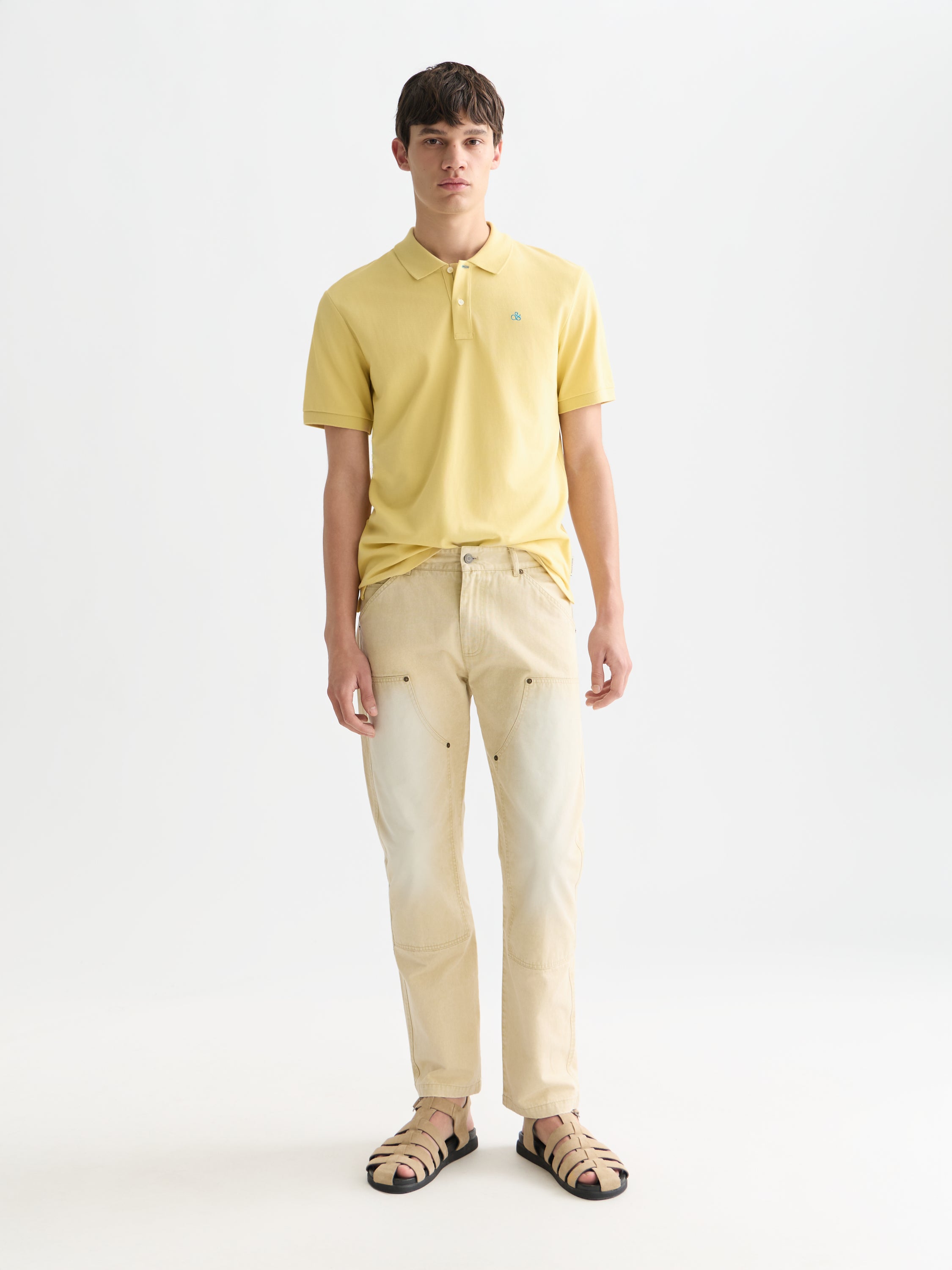 Seasonal Core Pique Chest Logo Polo - Raffia