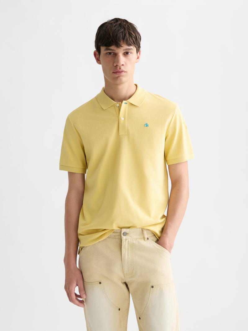 Seasonal Core Pique Chest Logo Polo - Raffia