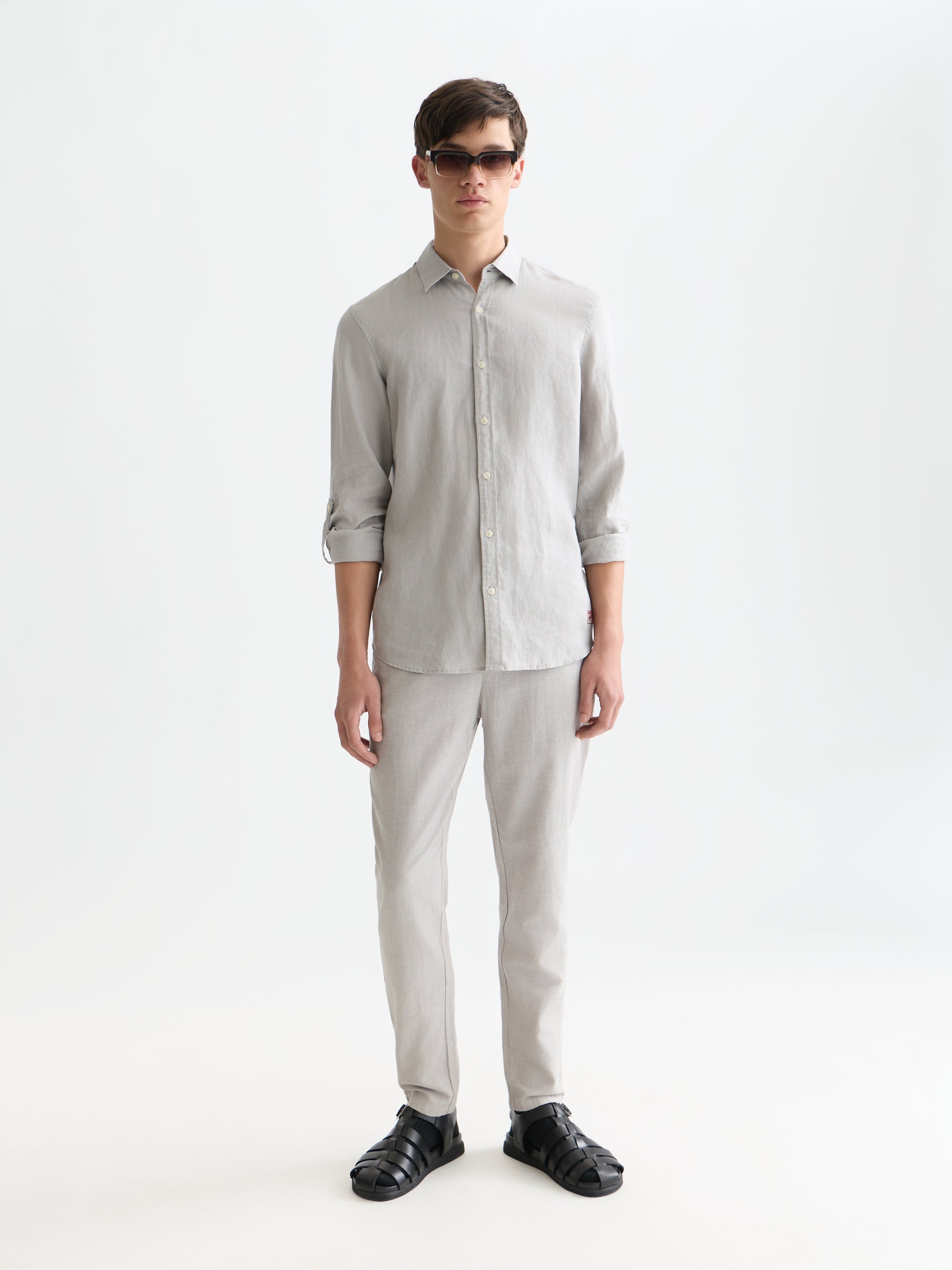 Chemise en lin coupe classique Seasonal Core - Drizzle