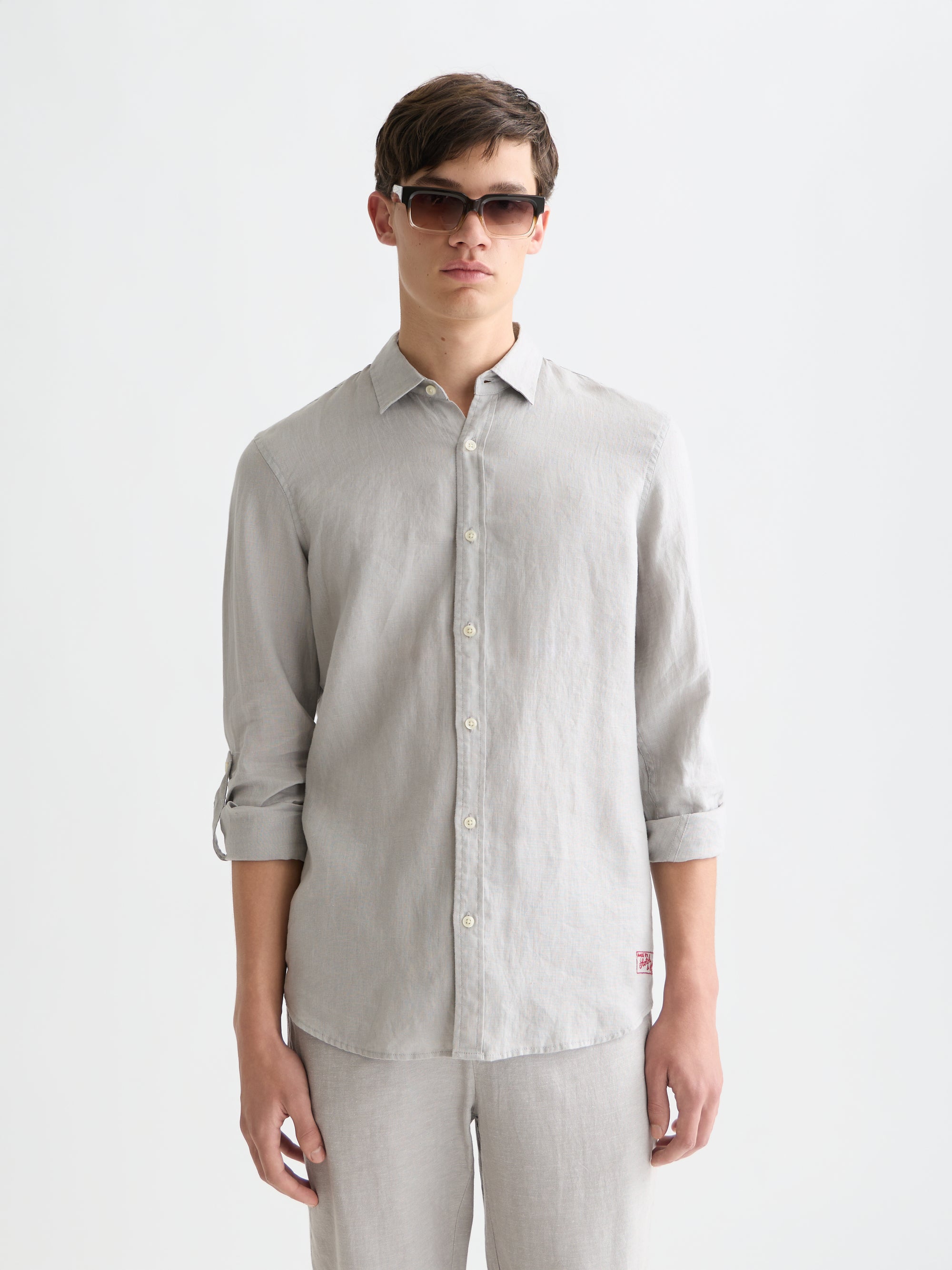 Chemise en lin coupe classique Seasonal Core - Drizzle