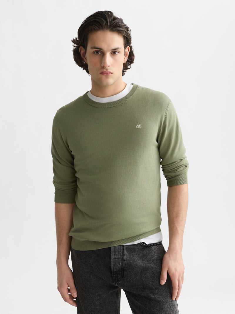 Seasonal Core Ecovero Regular Fit Pullover - Oil Green