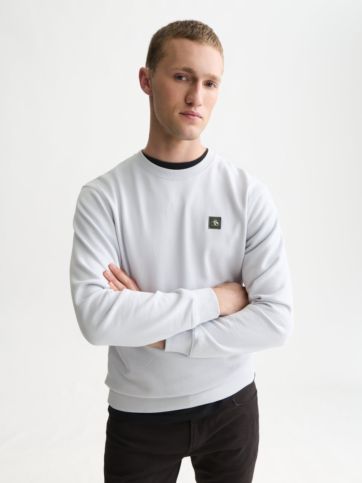 Seasonal Core Logo Badge Regular-Fit Sweatshirt - Grey Dawn