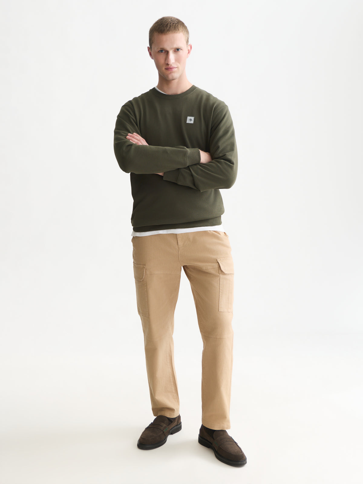 Seasonal Core Logo Badge Regular-Fit Sweatshirt - Forest Night-3