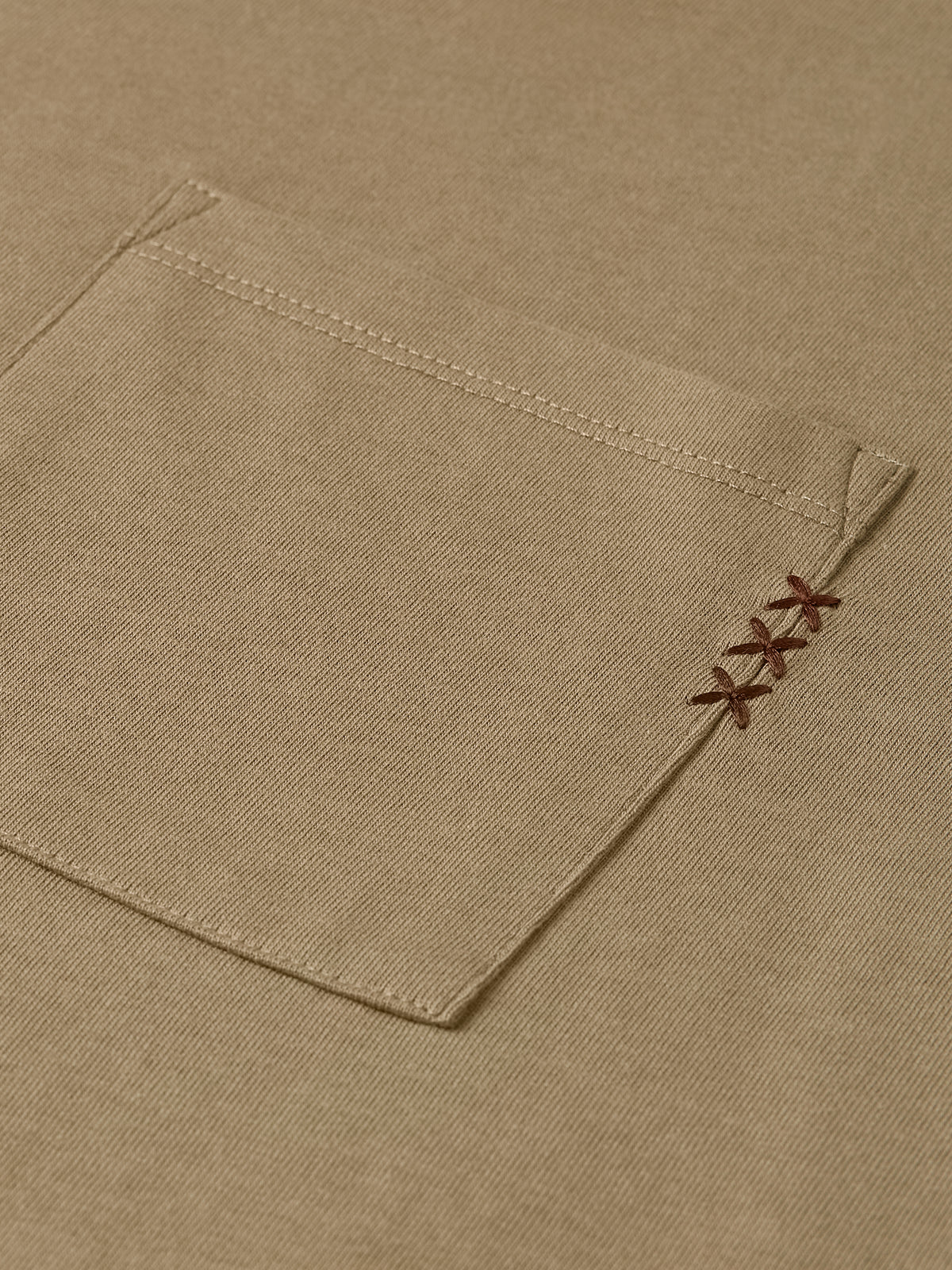 Seasonal Core 3 Crosses Chest Pocket Loose-Fit T-Shirt - Walnut