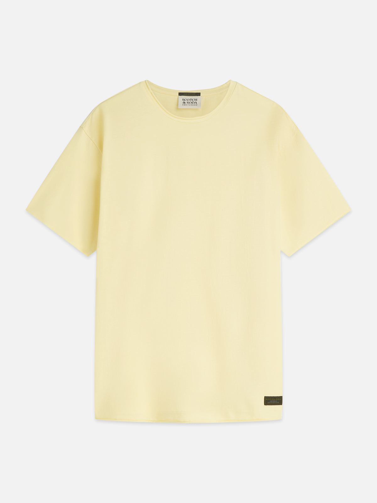 Seasonal Core Raw Edge Relaxed-Fit Garment Dye T-Shirt - Pastel Yellow