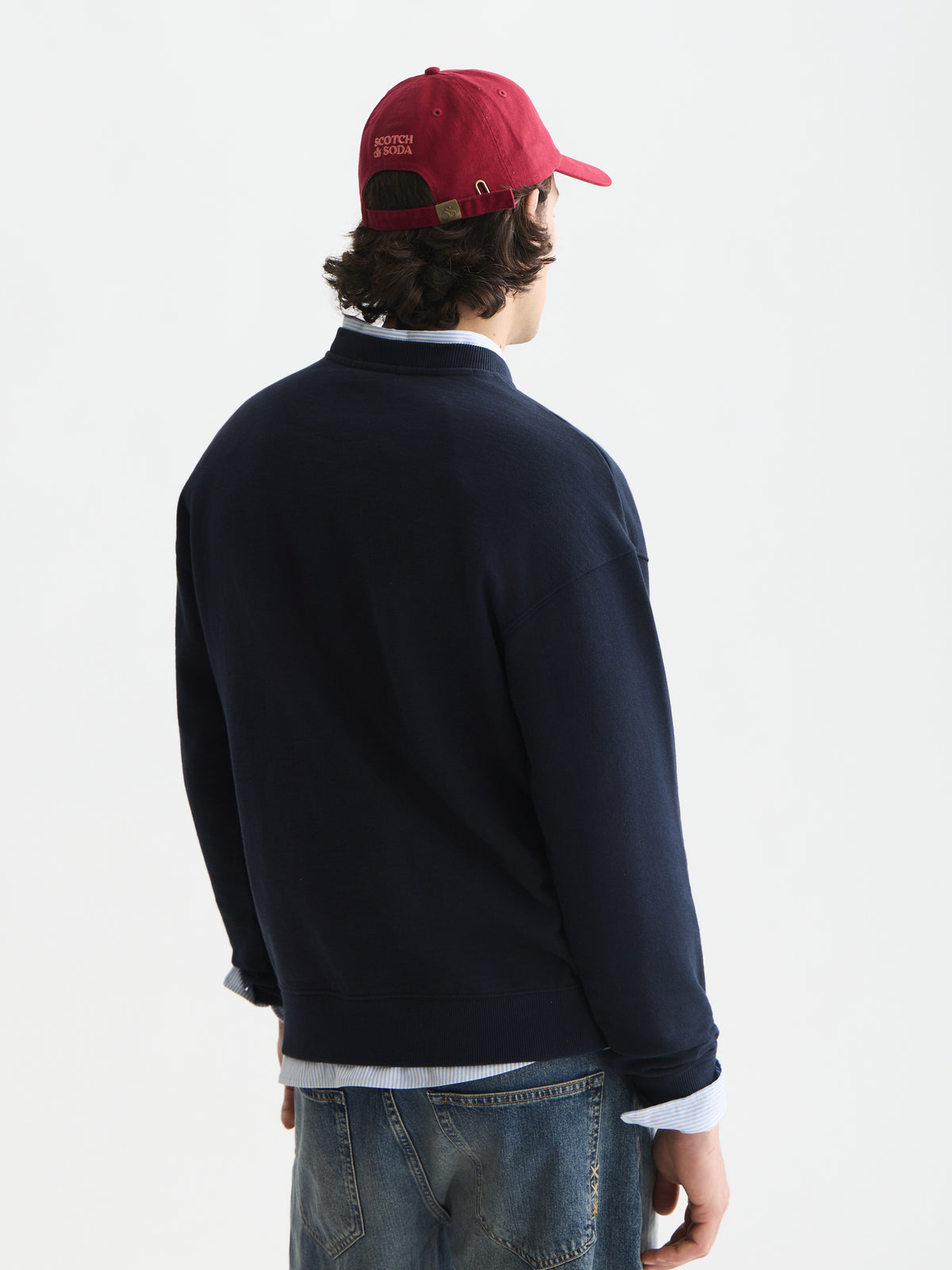 Front Embroidered Artwork Relaxed Fit Sweatshirt - Sky Captain-4