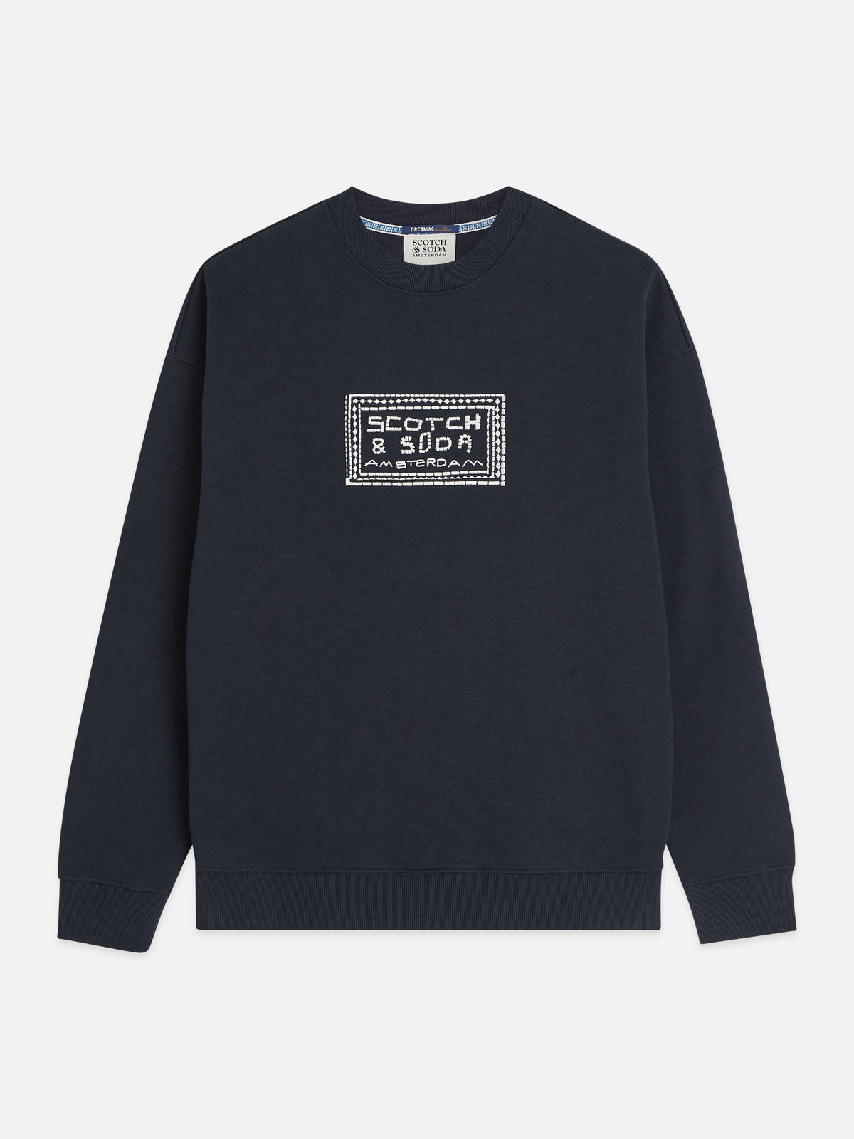 Front Embroidered Artwork Relaxed Fit Sweatshirt - Sky Captain-5