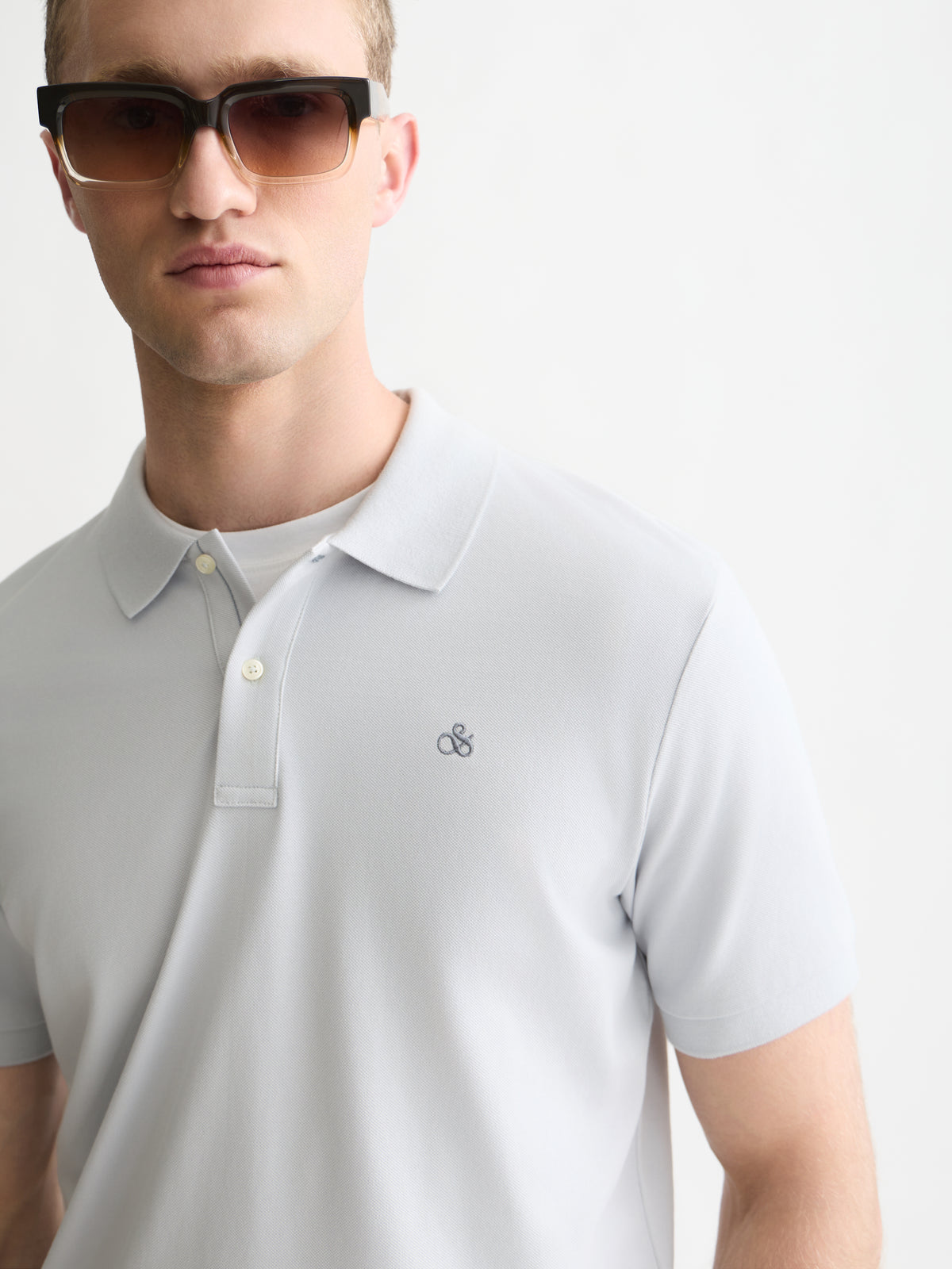 Seasonal Core Pique Chest Logo Polo - Grey Dawn