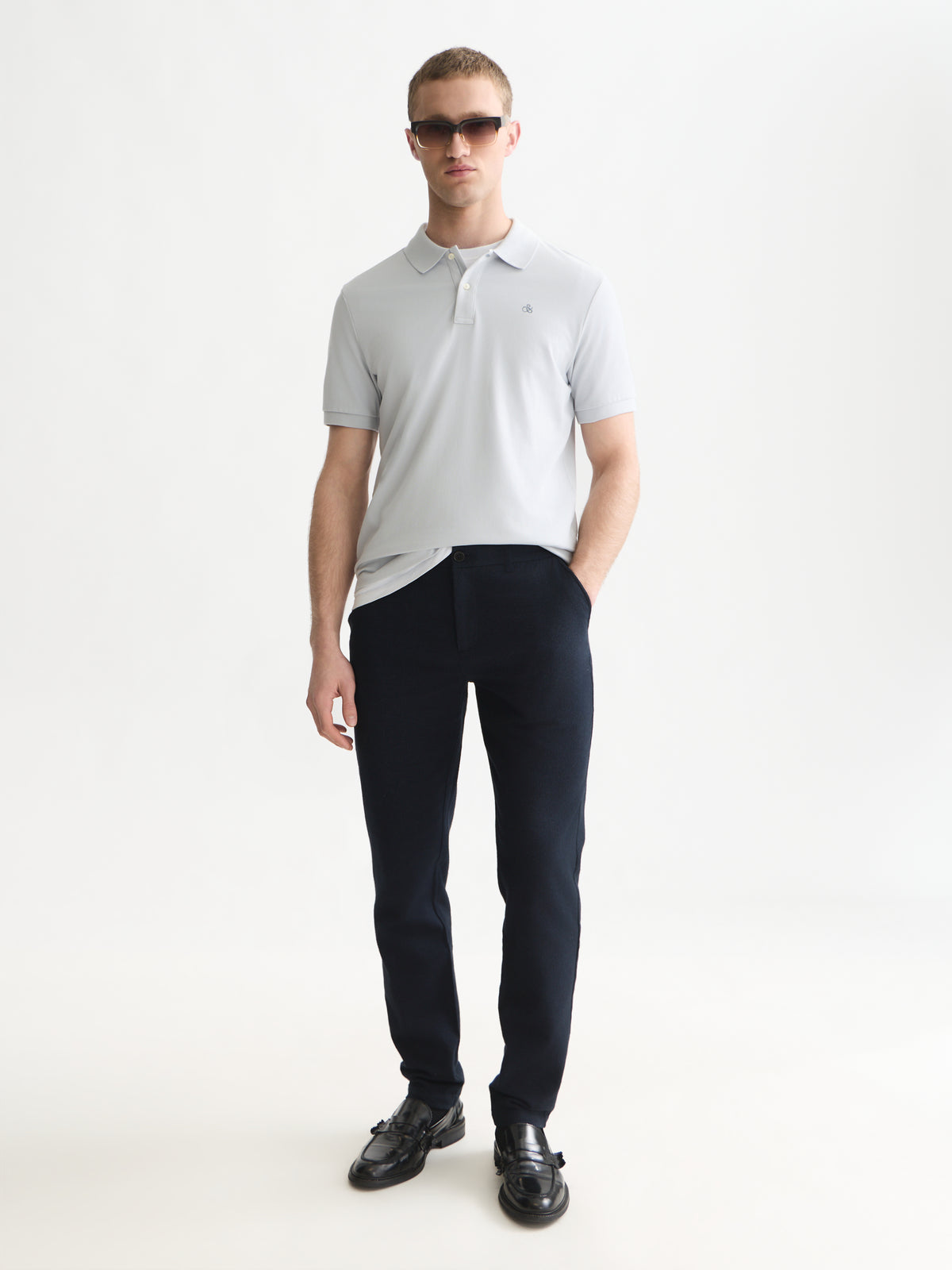 Seasonal Core Pique Chest Logo Polo - Grey Dawn