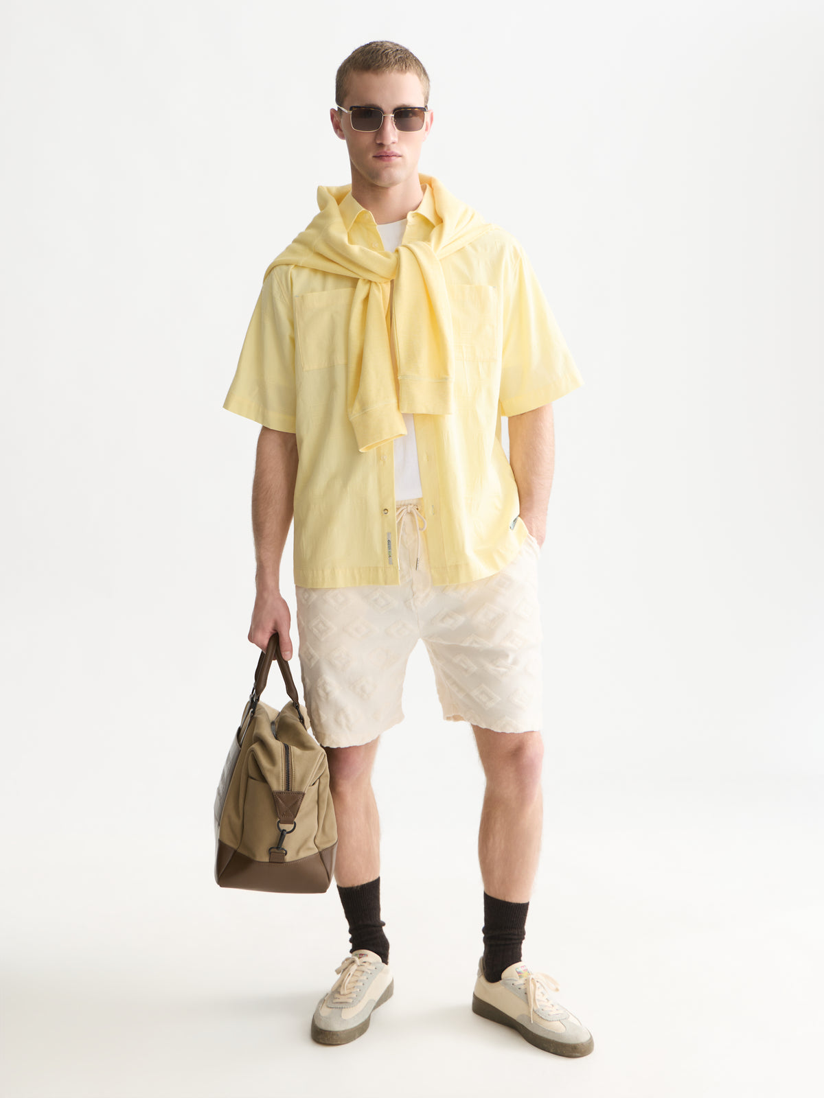 Fave Jacquard Terry Relaxed-Fit Bermuda - Eggnog