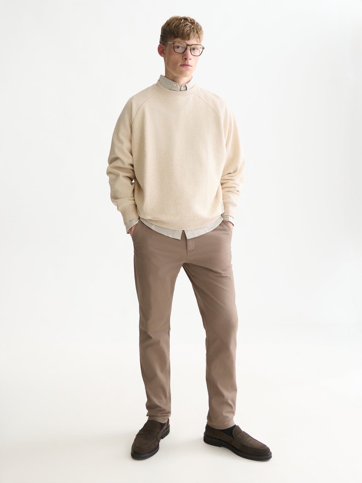 Melange Loose-Fit Sweatshirt - Oatmeal Melange-3