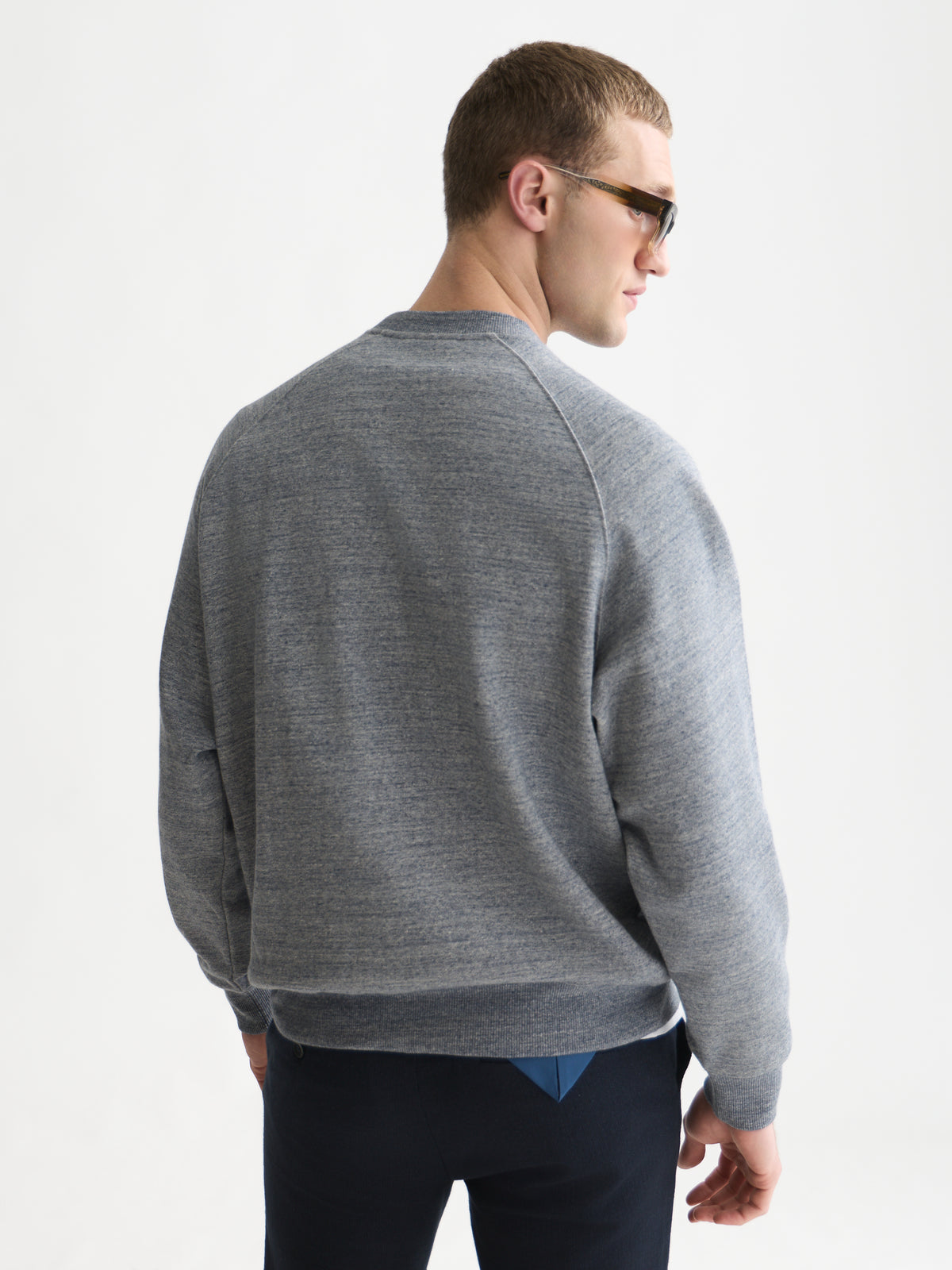Melange Loose-Fit Sweatshirt - Sky Captain Melange