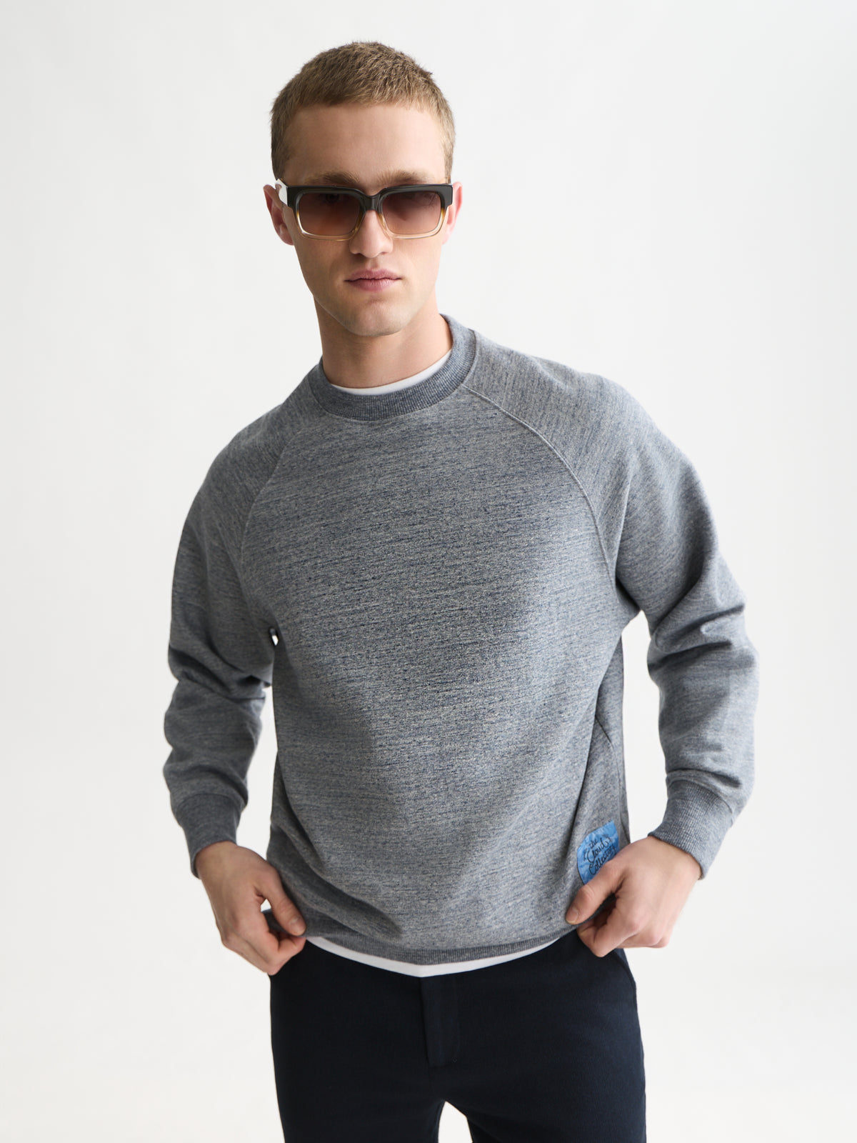 Melange Loose-Fit Sweatshirt - Sky Captain Melange