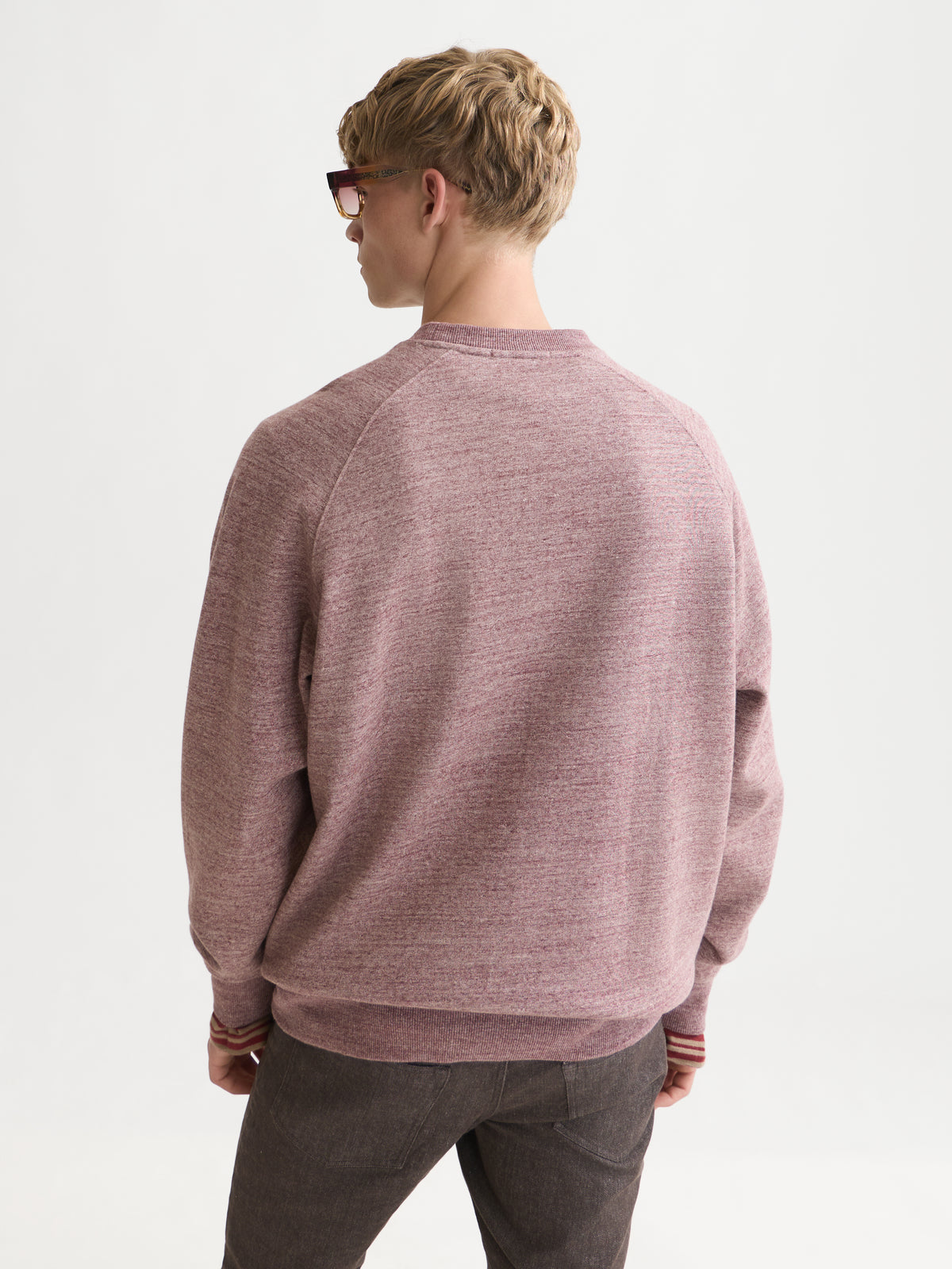 Melange Loose-Fit Sweatshirt - New Maroon Melange-2