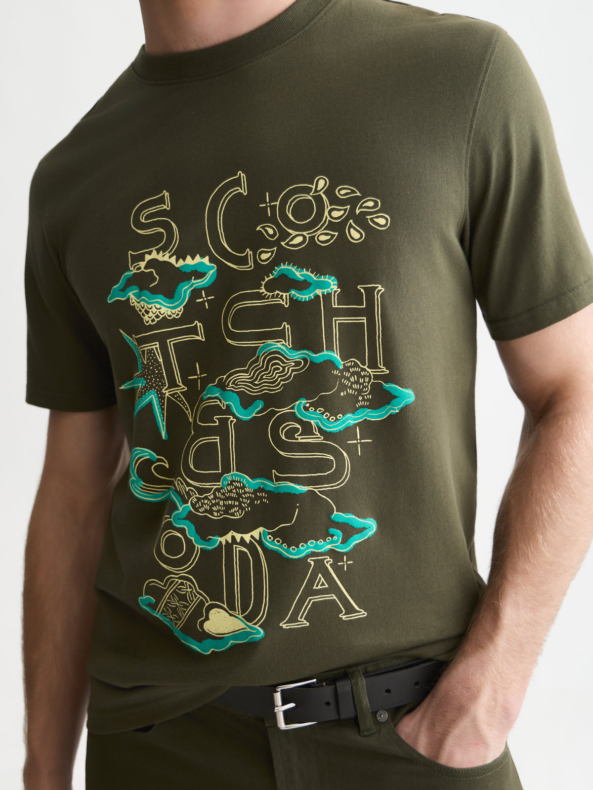 Front Artwork Regular-Fit T-Shirt - Forest Night