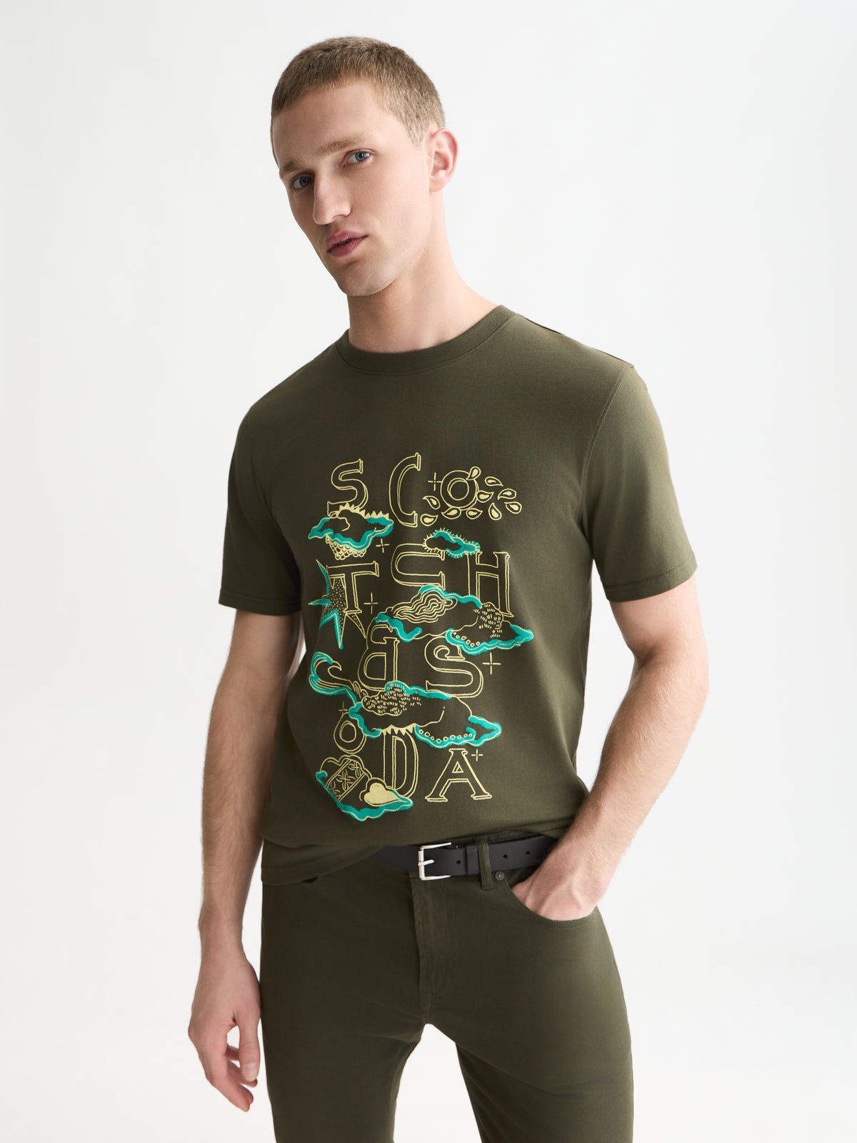 Front Artwork Regular-Fit T-Shirt - Forest Night