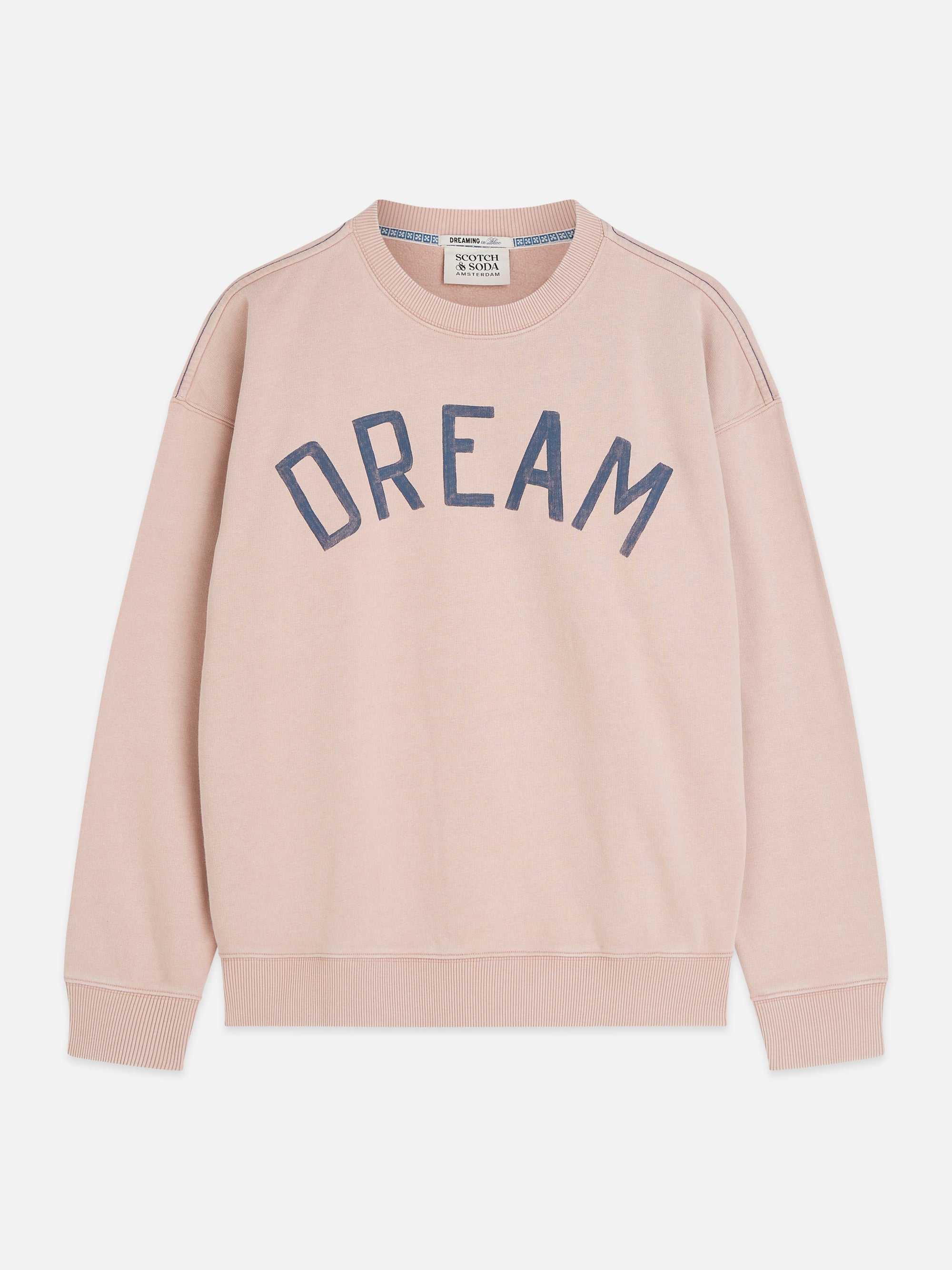 Front Artwork Washed Loose Fit Sweatshirt - Misty Rose