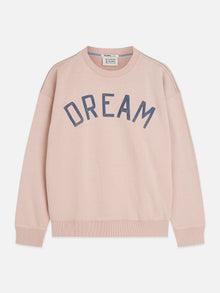 Front Artwork Washed Loose Fit Sweatshirt - Misty Rose