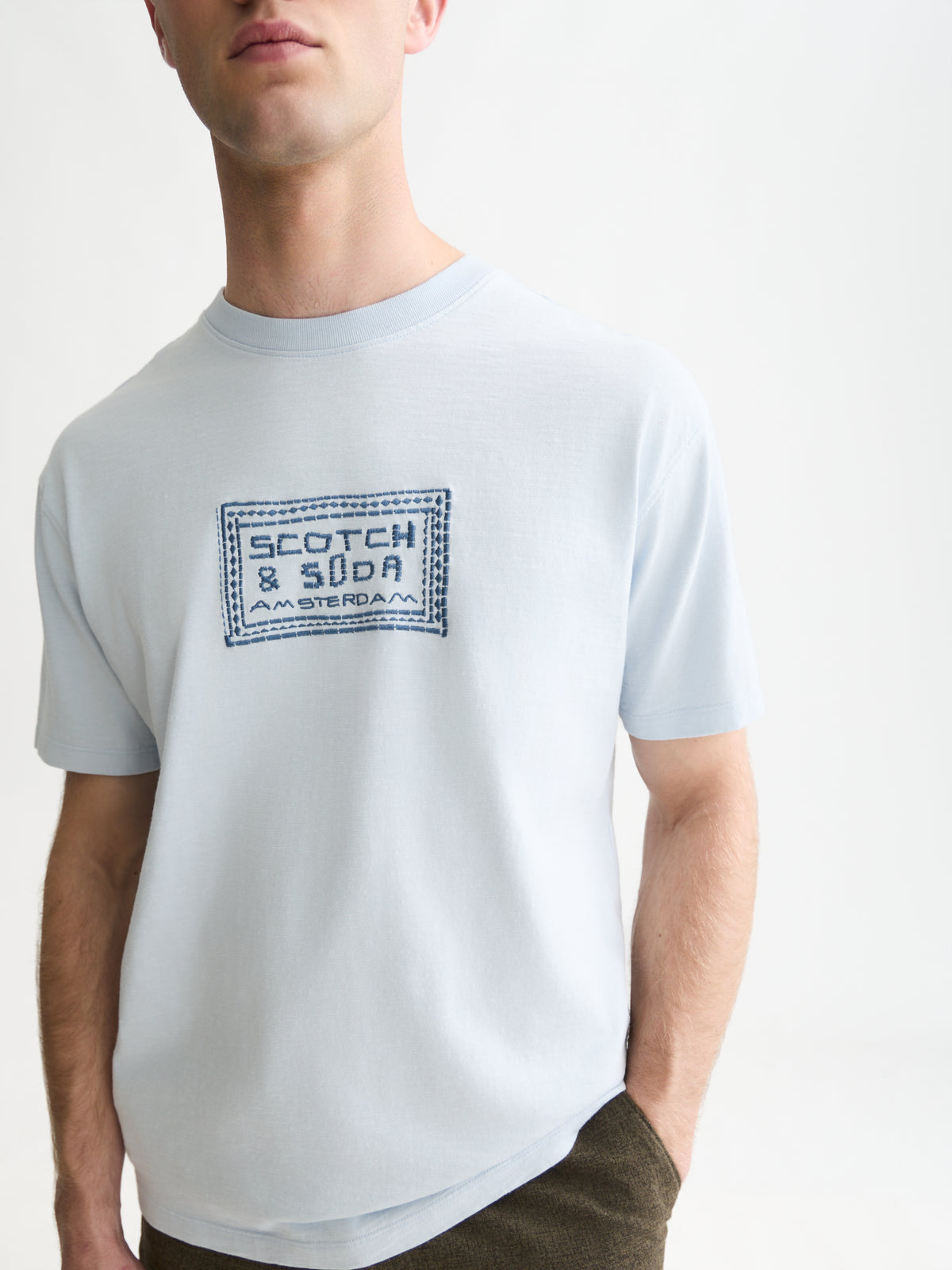 Embroidered Front Artwork Relaxed-Fit T-Shirt - Grey Dawn