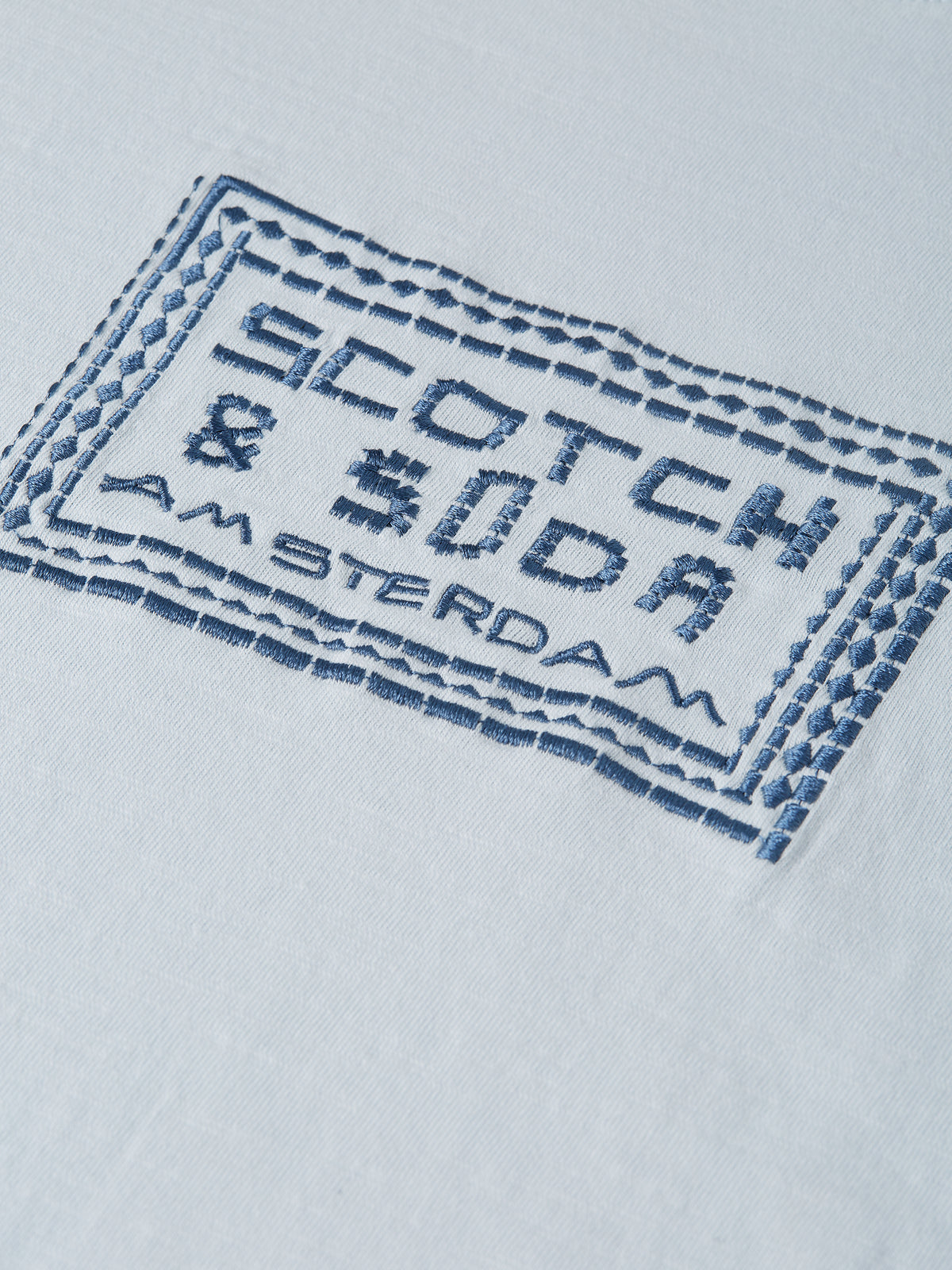 Embroidered Front Artwork Relaxed-Fit T-Shirt - Grey Dawn