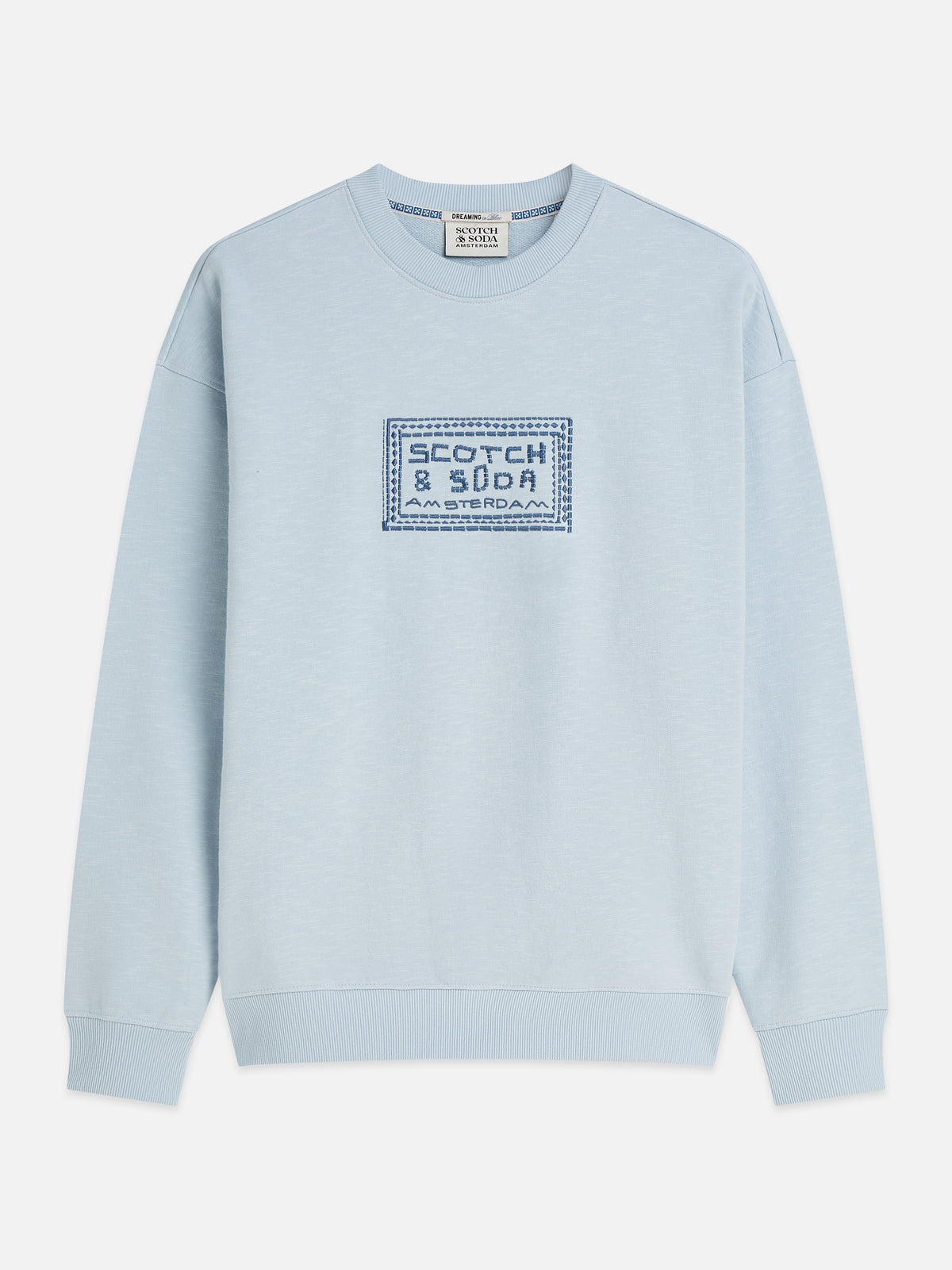 Front Embroidered Artwork Relaxed-Fit Sweatshirt - Grey Dawn