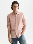 Solid Linen Regular Fit Shirt - Misty Rose