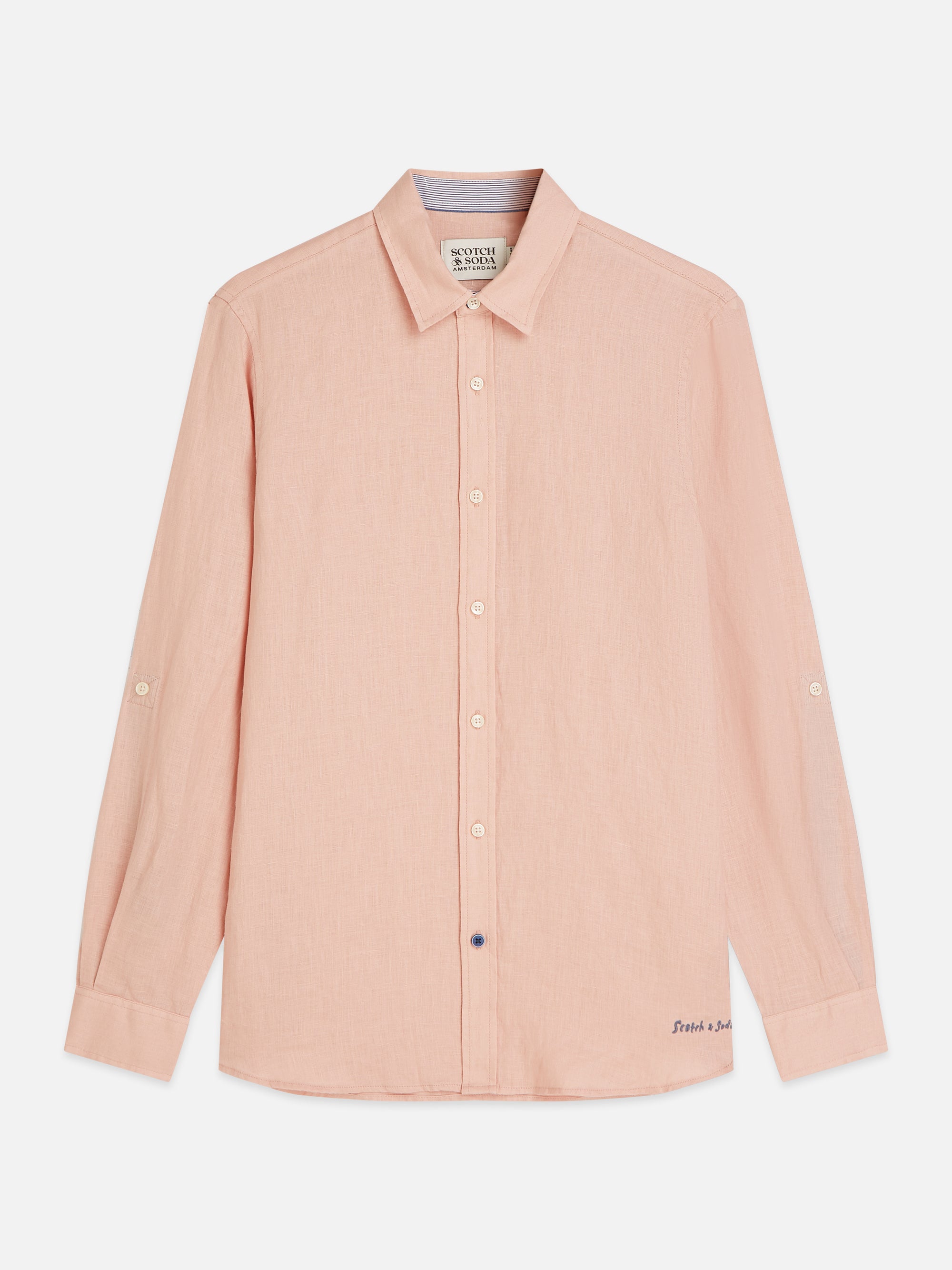 Solid Linen Regular Fit Shirt - Misty Rose