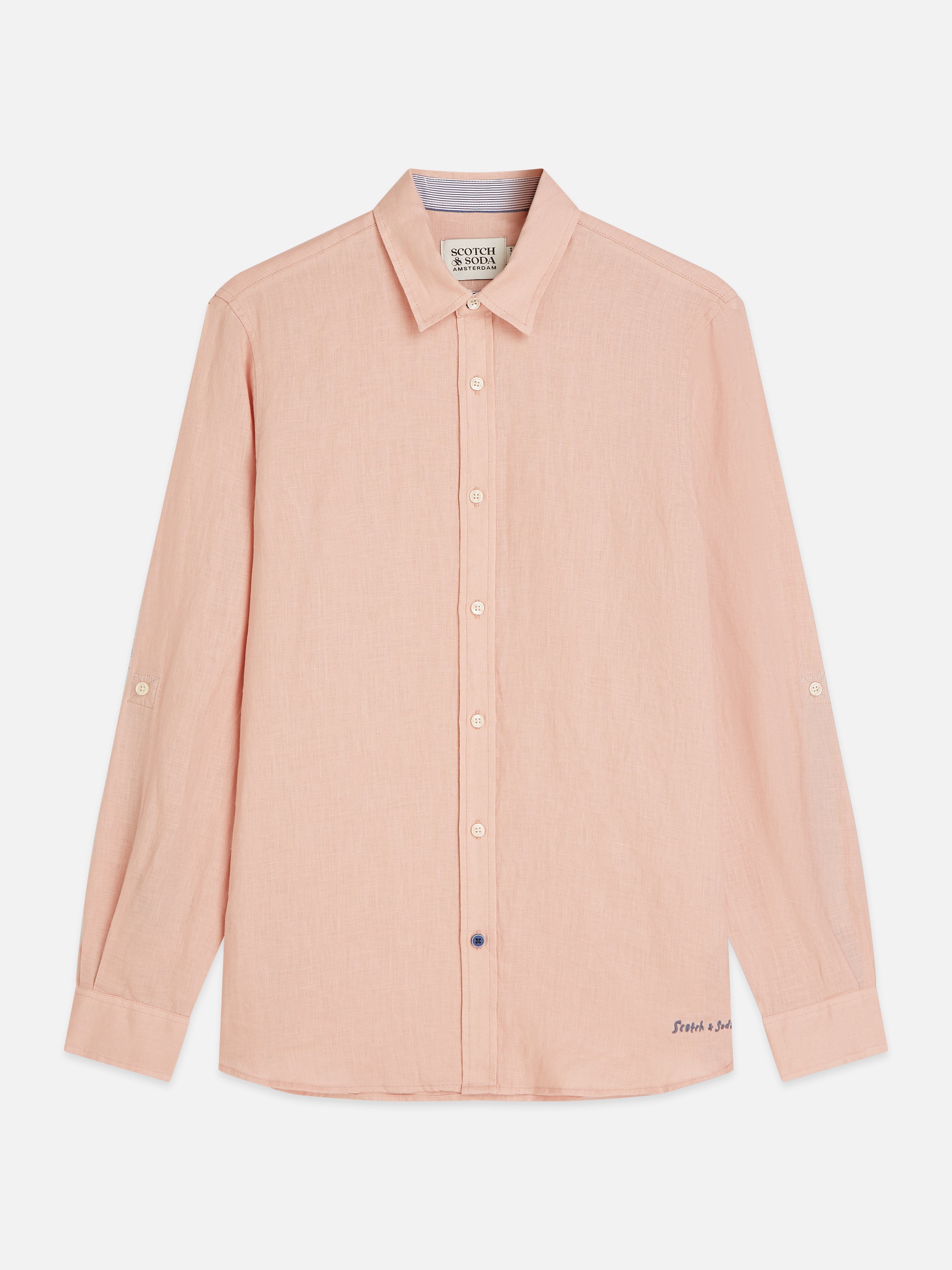 Solid Linen Regular Fit Shirt - Misty Rose