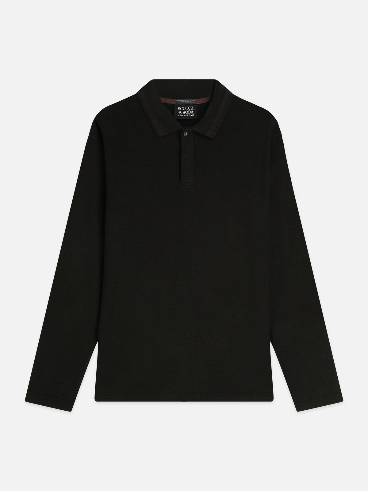 Structured Long Sleeved Polo - Meteorite