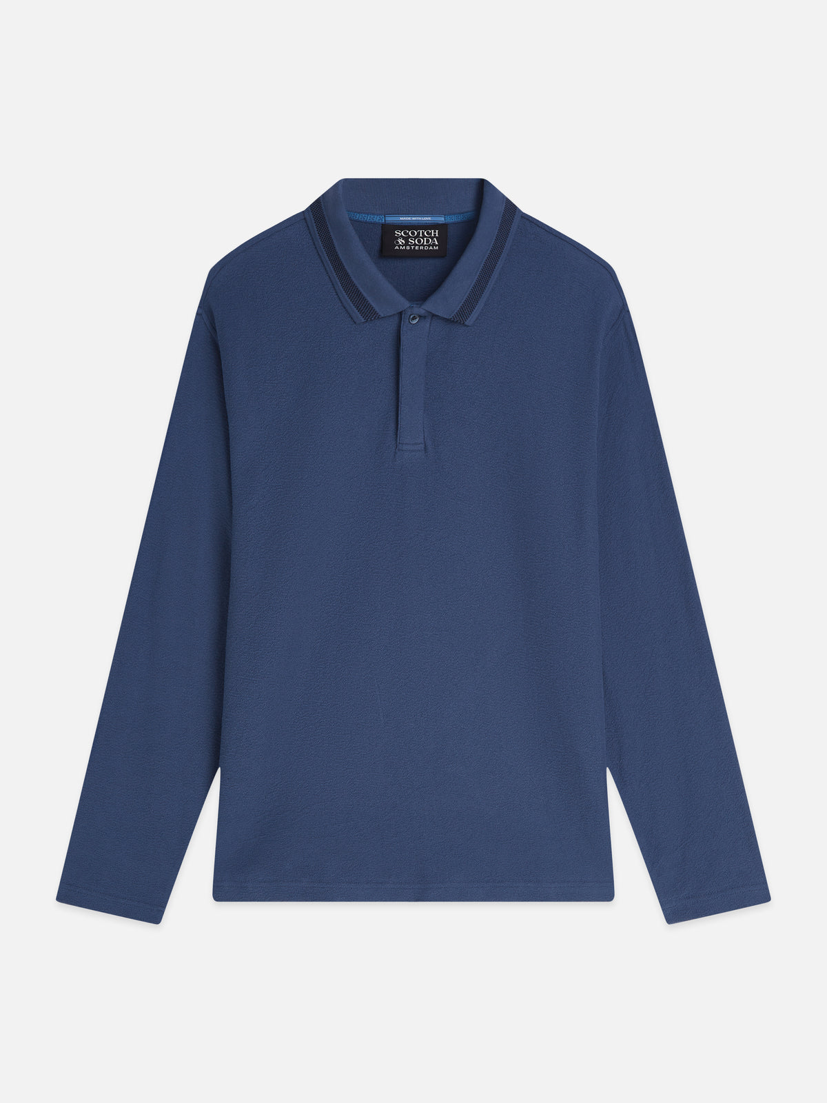 Structured Long Sleeved Polo - Ensign Blue