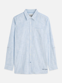 Structured Linen Blend Regular Fit Shirt - Windsurfer