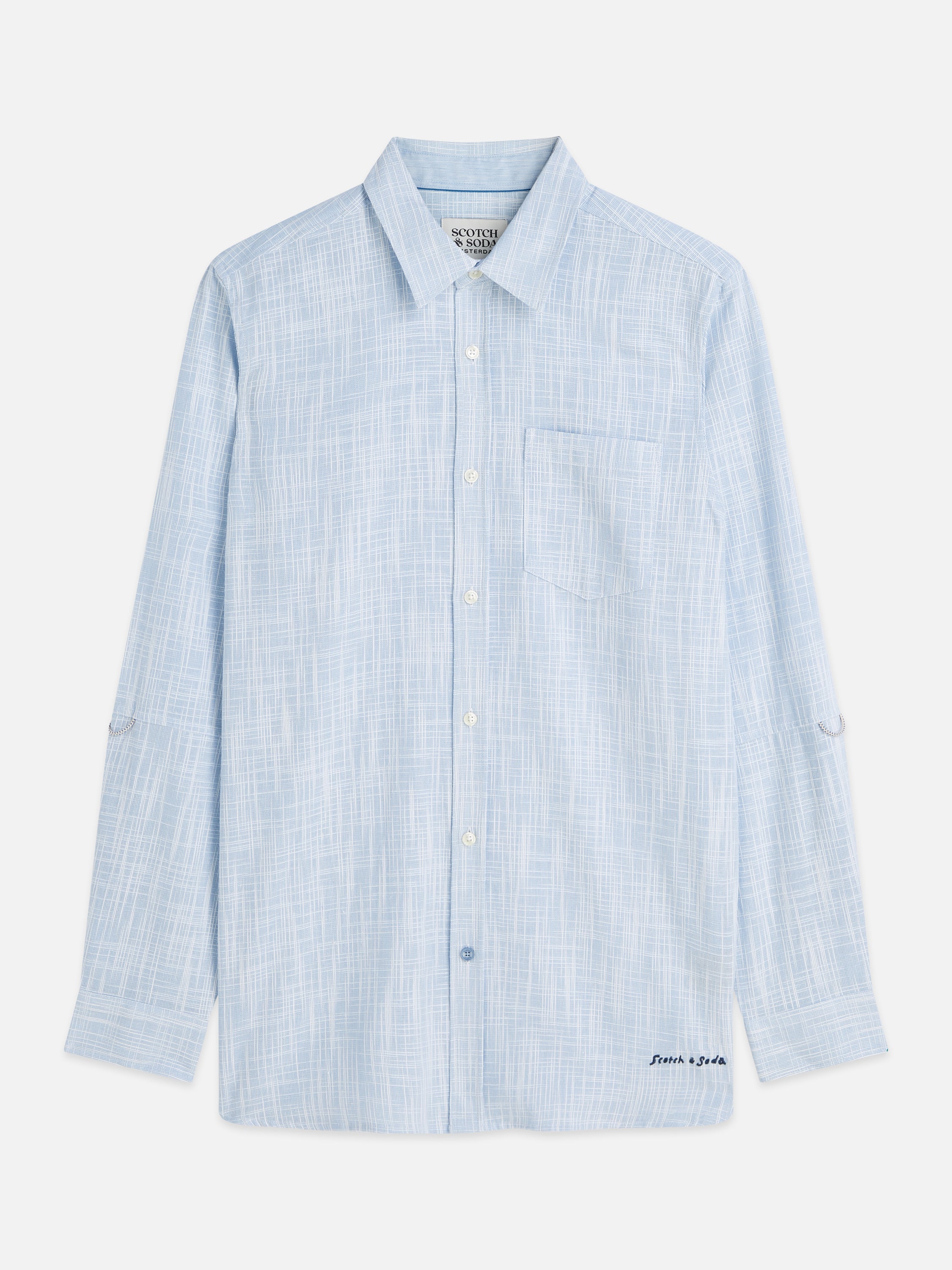 Structured Linen Blend Regular Fit Shirt - Windsurfer