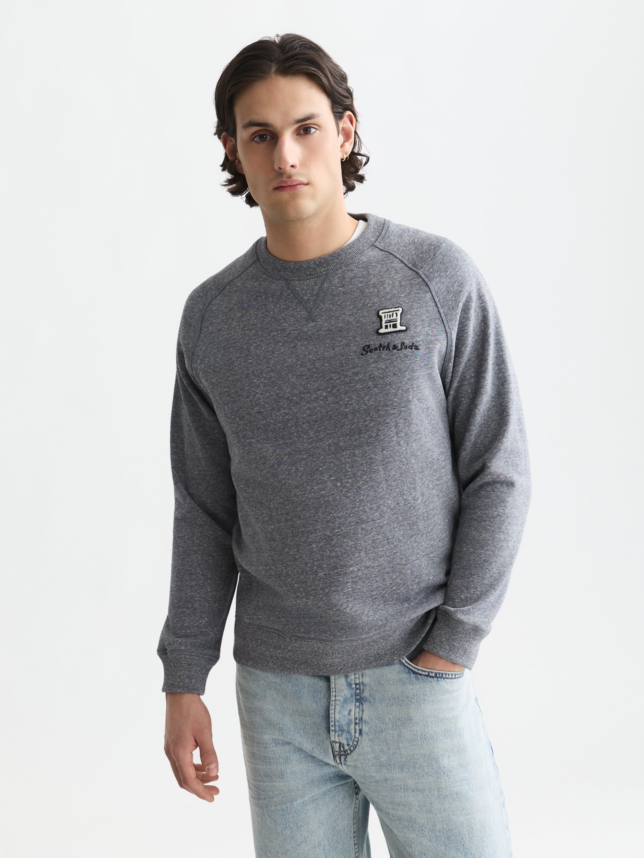 Melange Regular Fit Sweatshirt - Sky Captain Melange