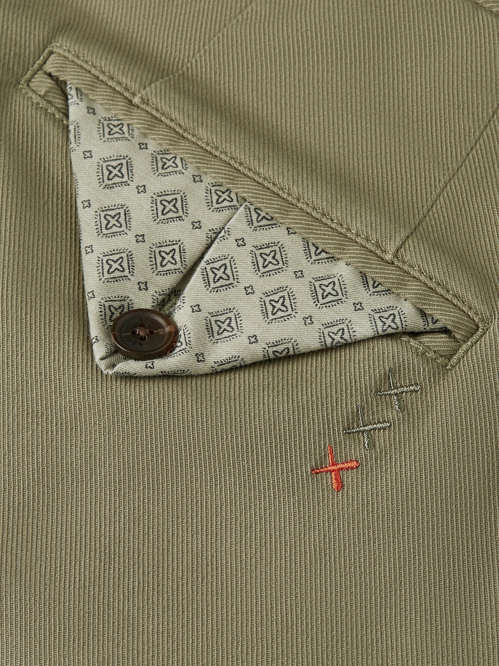 Warren Cotton Blend Twill Belted Chino - Oil Green
