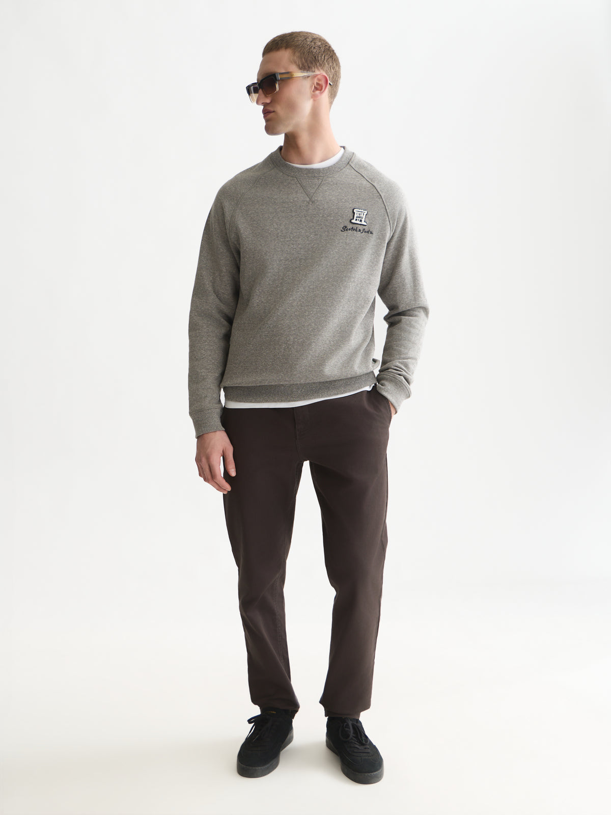 Melange Regular-Fit Sweatshirt - Dark Grey-4