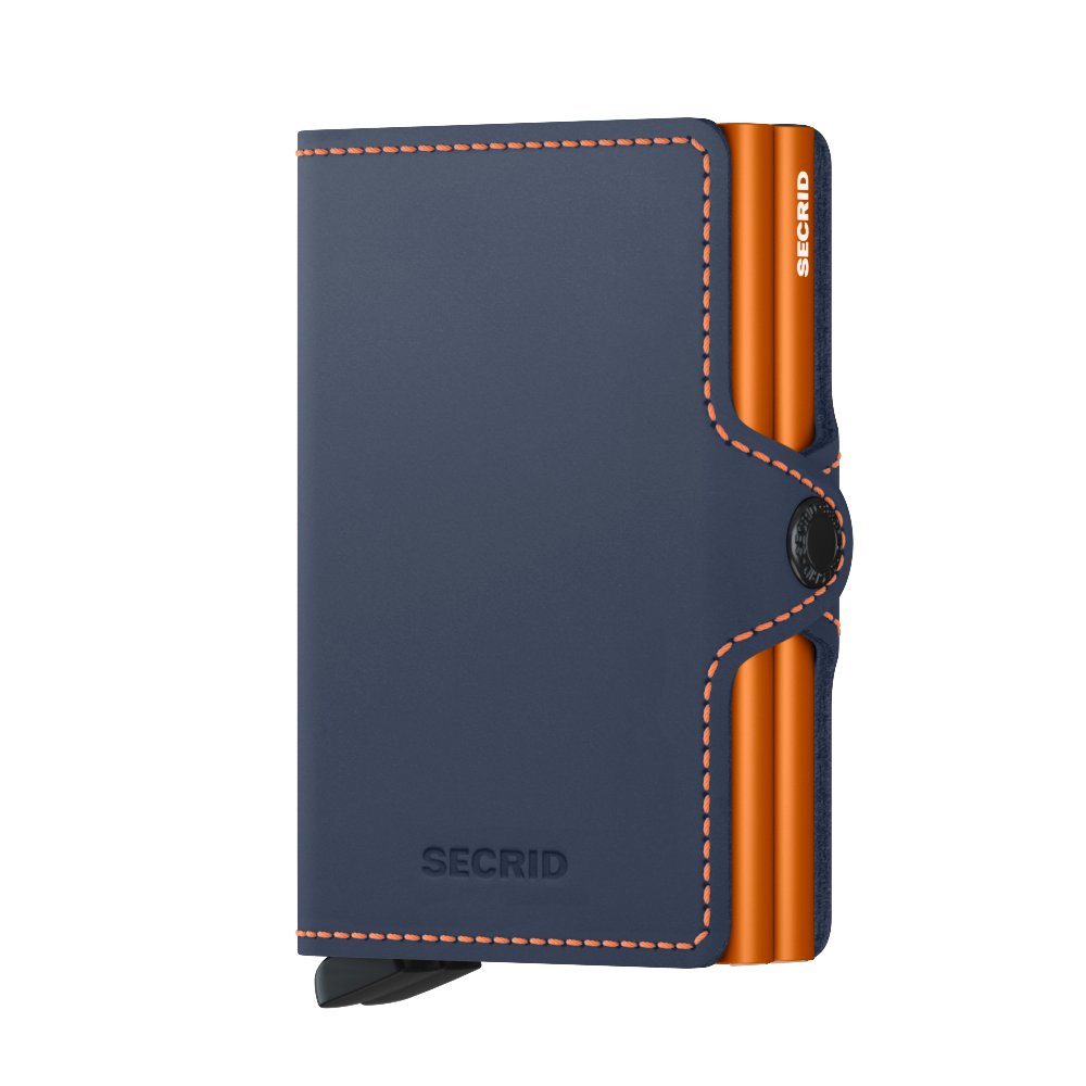 Twinwallet Matte - Night Blue & Orange - Front