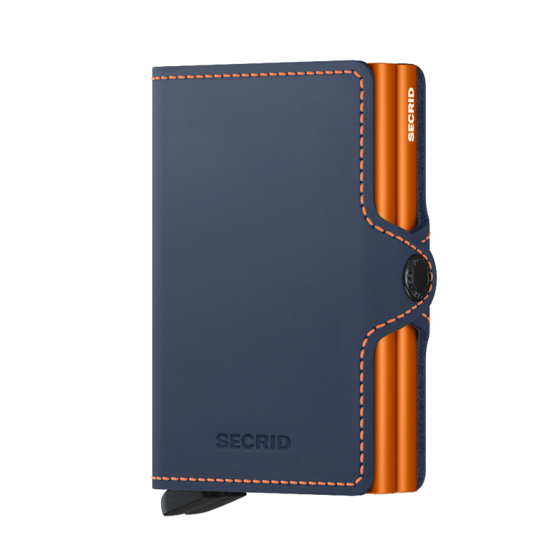 Twinwallet Matte - Night Blue & Orange - Front