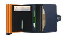 Twinwallet Matte - Night Blue & Orange - Open