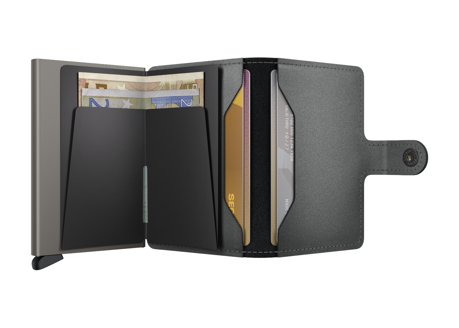 Miniwallet Matte Satin - Steel - Open