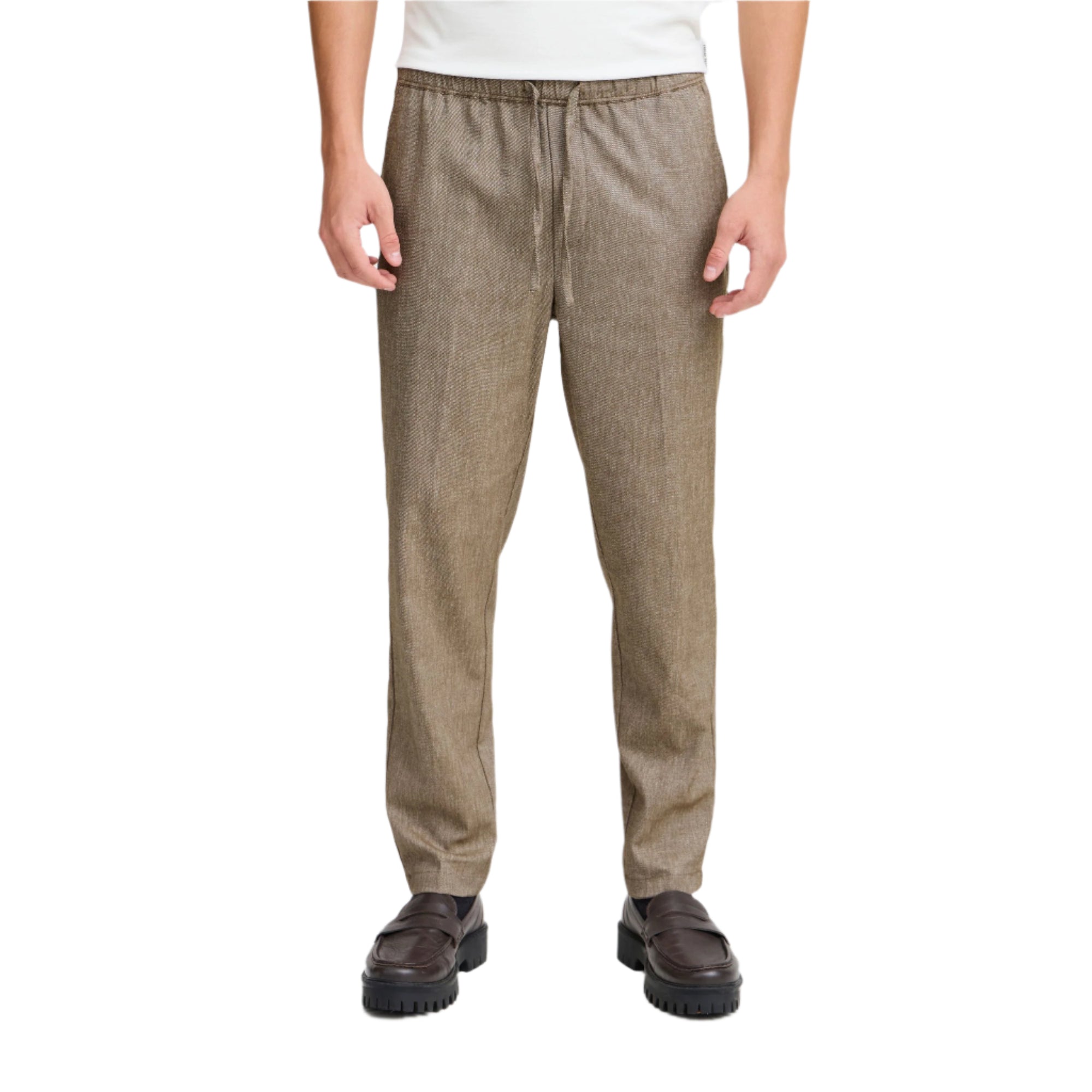 Kangaroo Melange Cfpilou Drawstring Linen Mix Pants