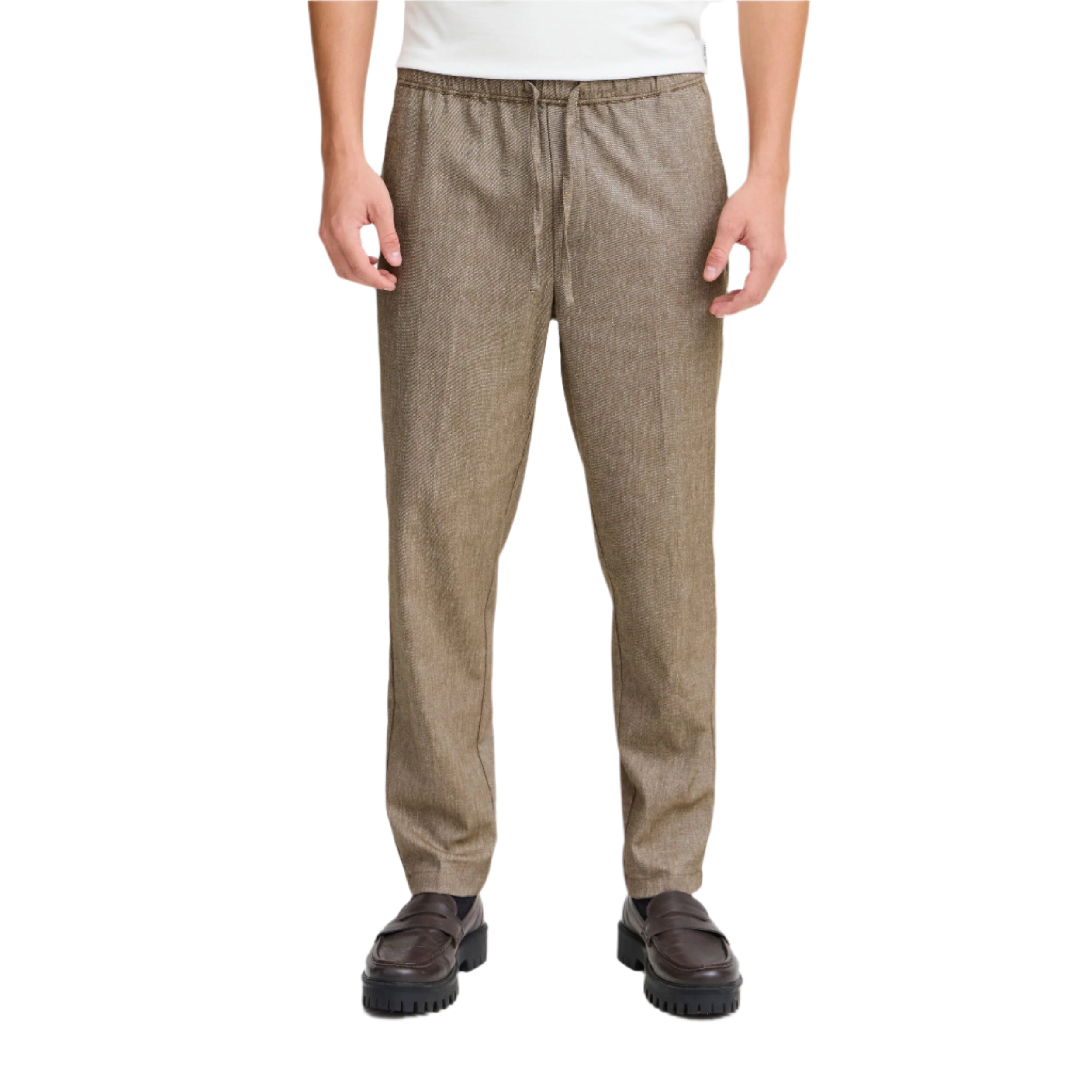 Kangaroo Melange Cfpilou Drawstring Linen Mix Pants
