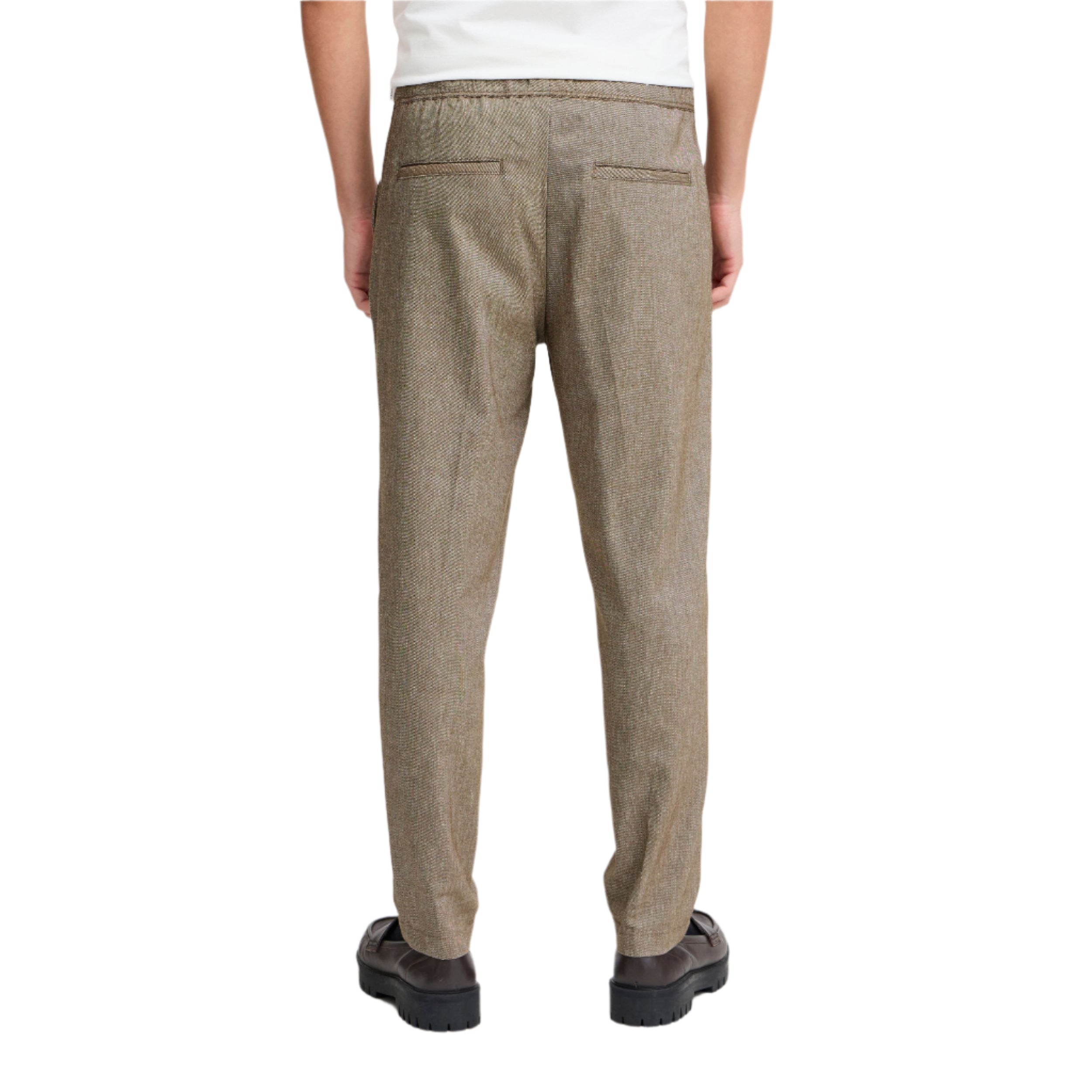Kangaroo Melange Cfpilou Drawstring Linen Mix Pants
