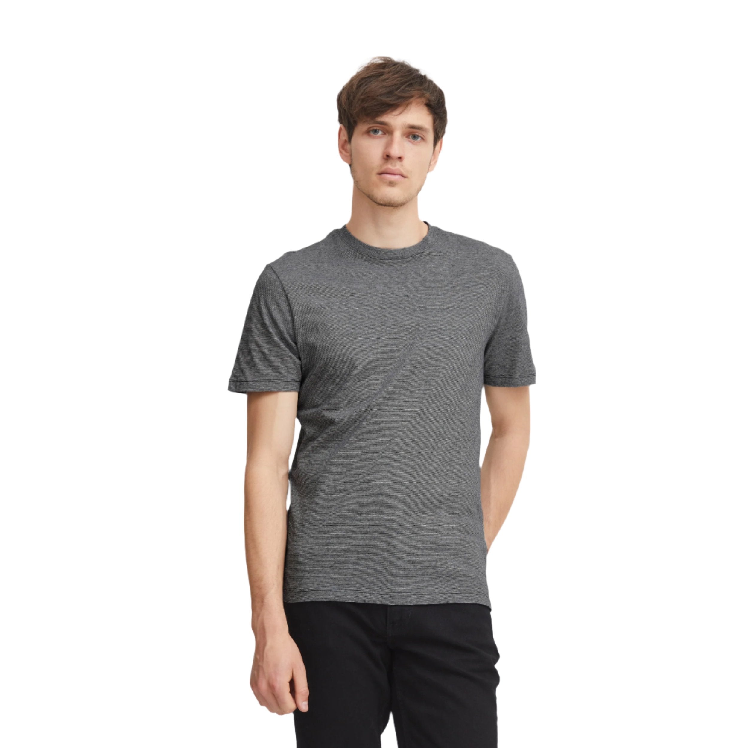 Pewter Mix Micro Striped T-Shirt
