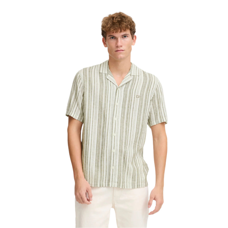 Winter Moss Cfisak Striped Linen Mix Shirt