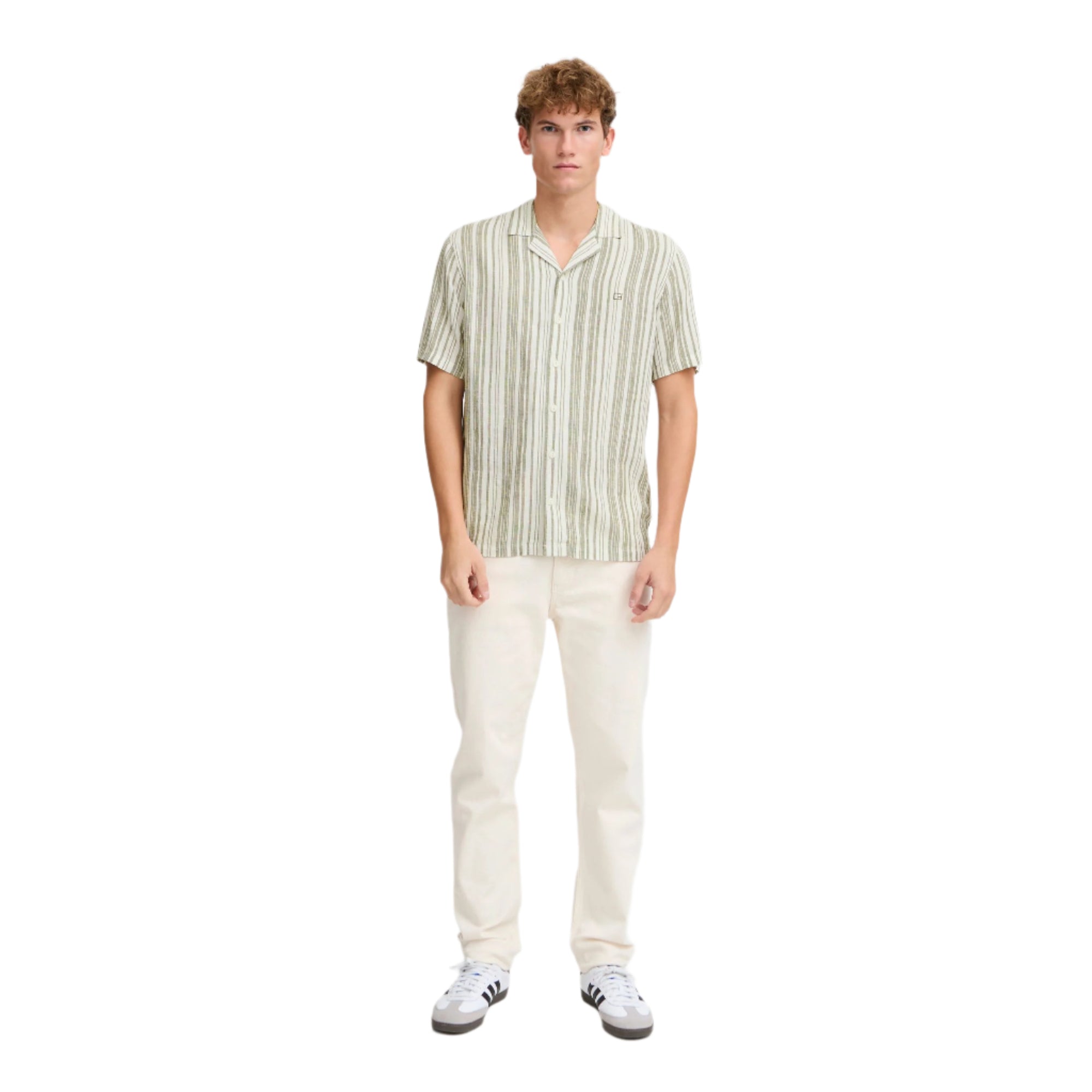 Winter Moss Cfisak Striped Linen Mix Shirt