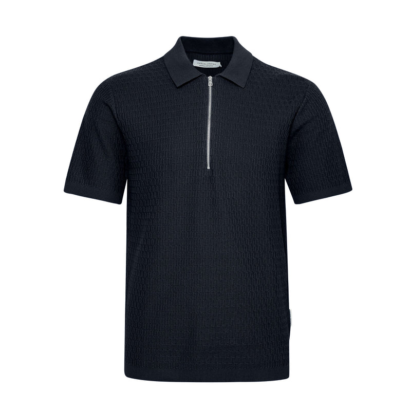 Dark Navy Cfjoe Ss Structured Polo Knit